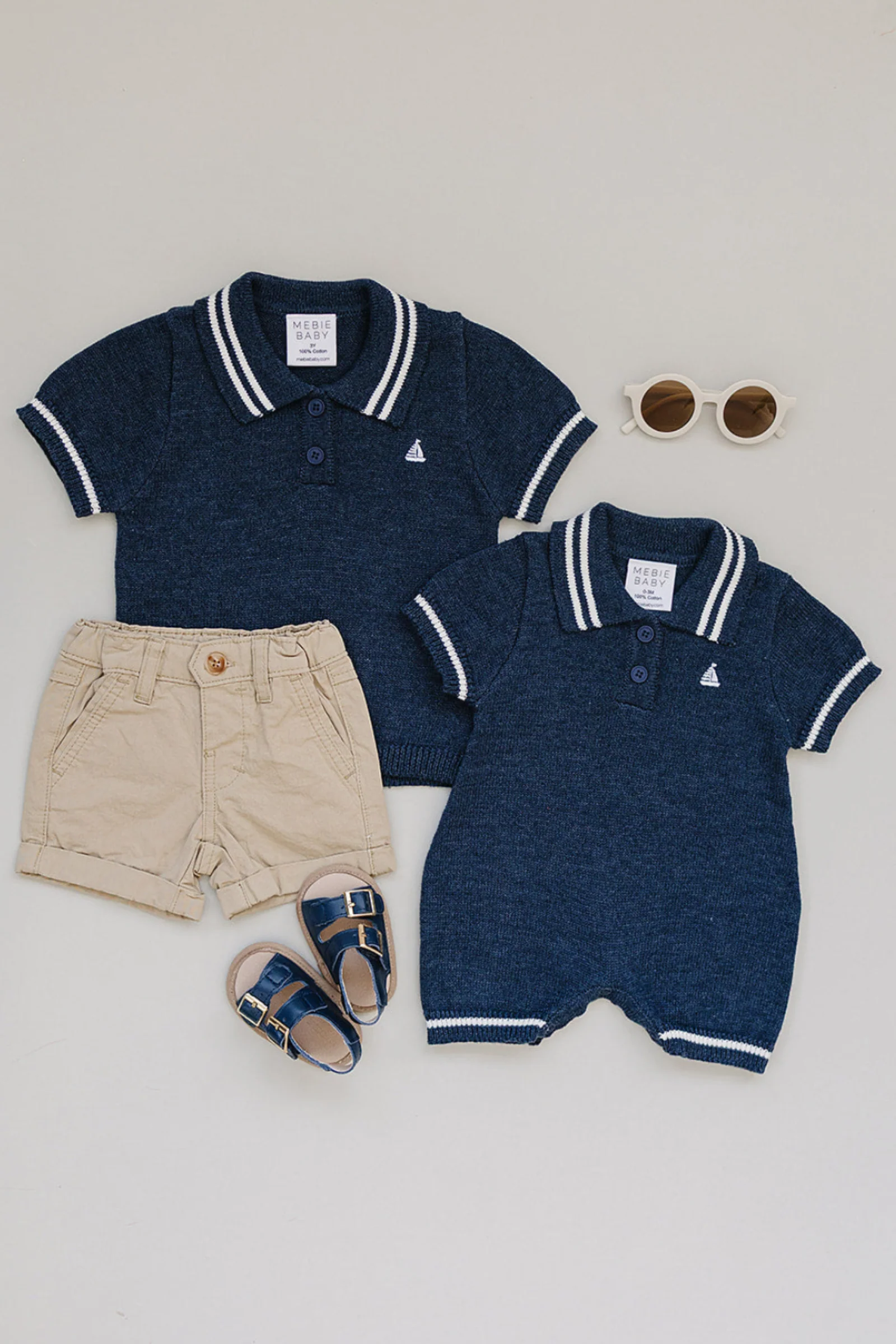 Mebie Baby Cotton Collared Sailboat Knit Shirt for Boys, Navy, Toddler & Kids - Image 7