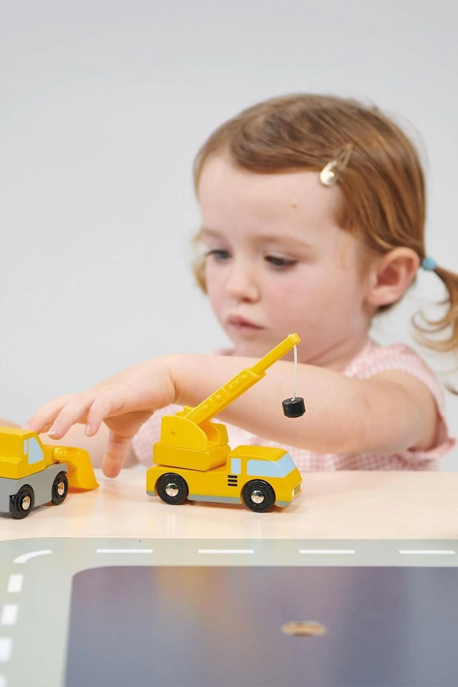 Mentari Wooden Toys, Construction Vehicles Bundle, Backhoe, Crane, Dump Truck, Excavator and Loader - Image 6