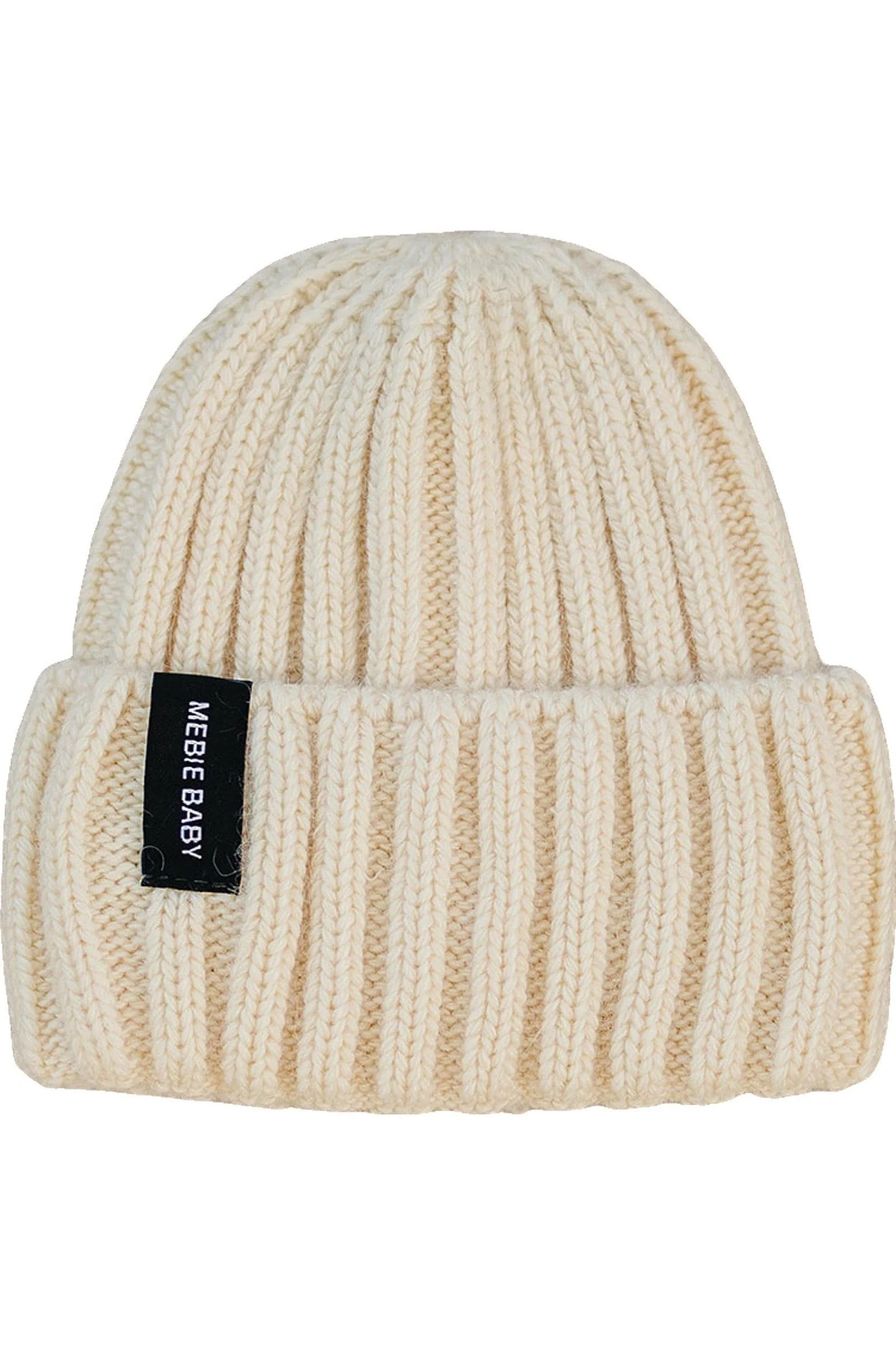 Mebie Baby Cream Chunky Knit Beanie, 100% Angora Wool, Newbon, Baby - Image 2
