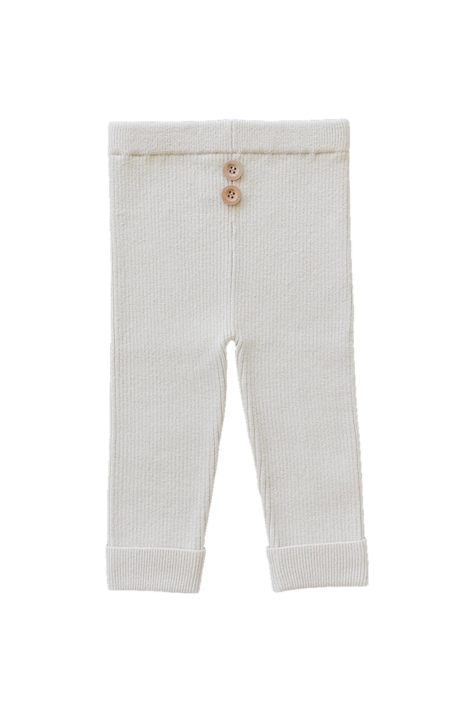 Mebie Baby Cream Knit Leggings, Organic Cotton, Gender Neutral, Baby, Toddler & Kids - Image 2