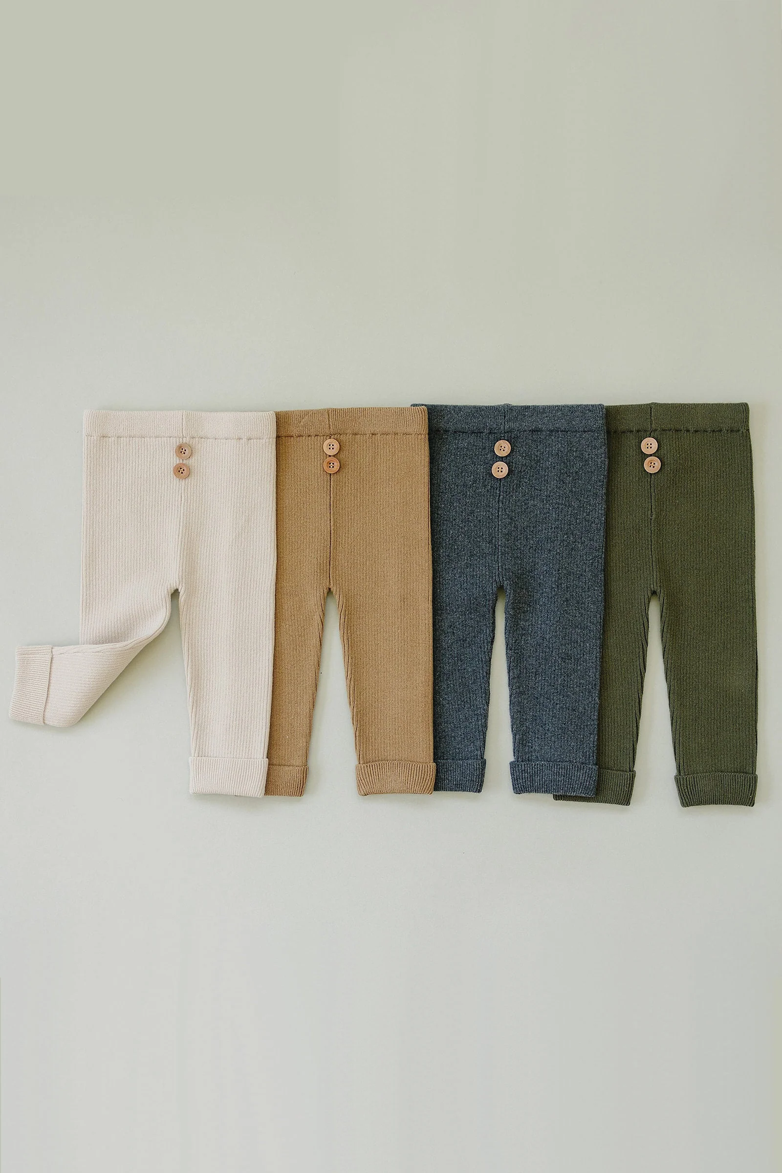 Mebie Baby Cream Knit Leggings, Organic Cotton, Gender Neutral, Baby, Toddler & Kids - Image 5