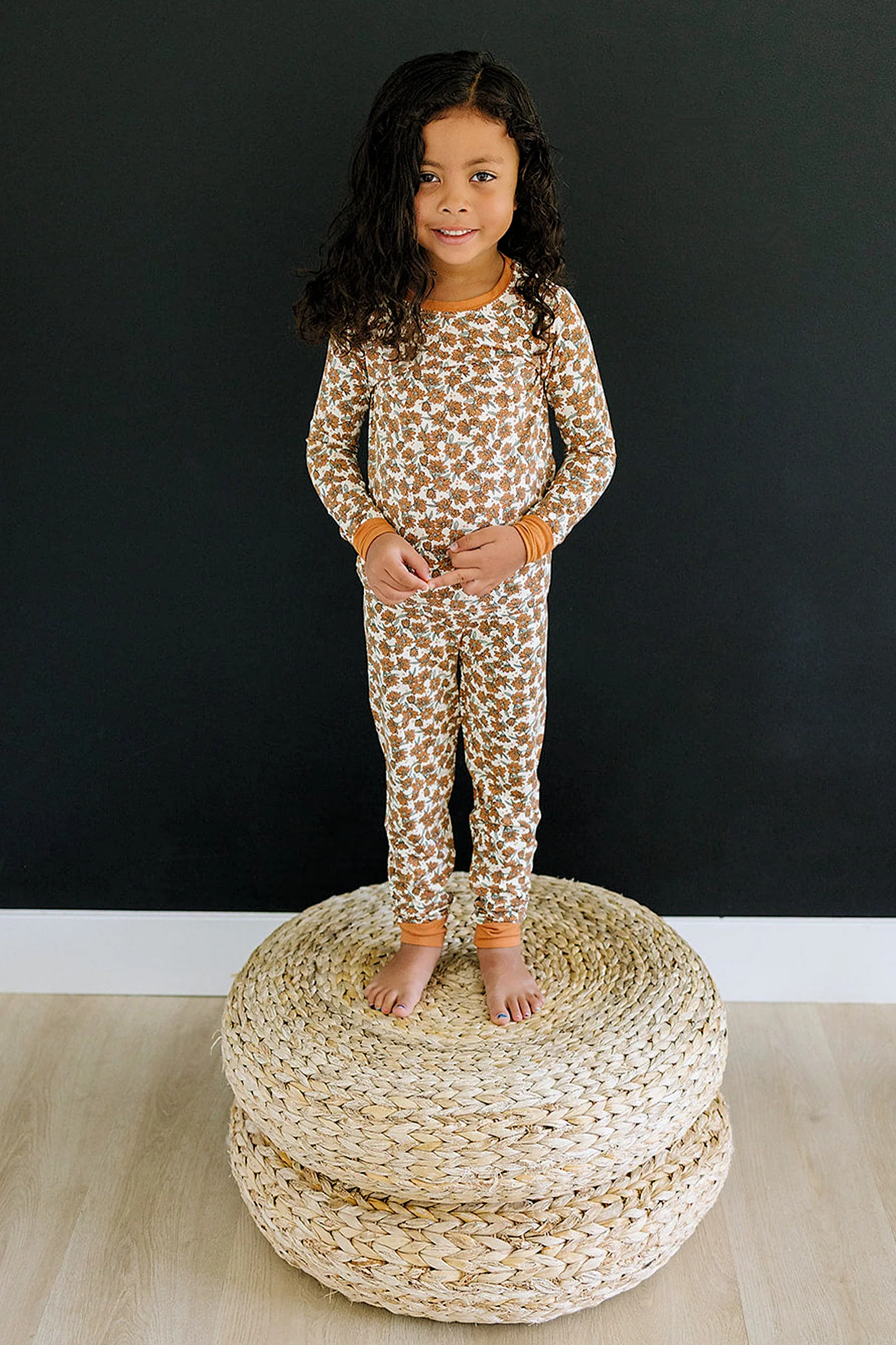 Mebie Baby Cream Magnolia Cozy Pajama Set, Bamboo, Baby Essentials - Image 3