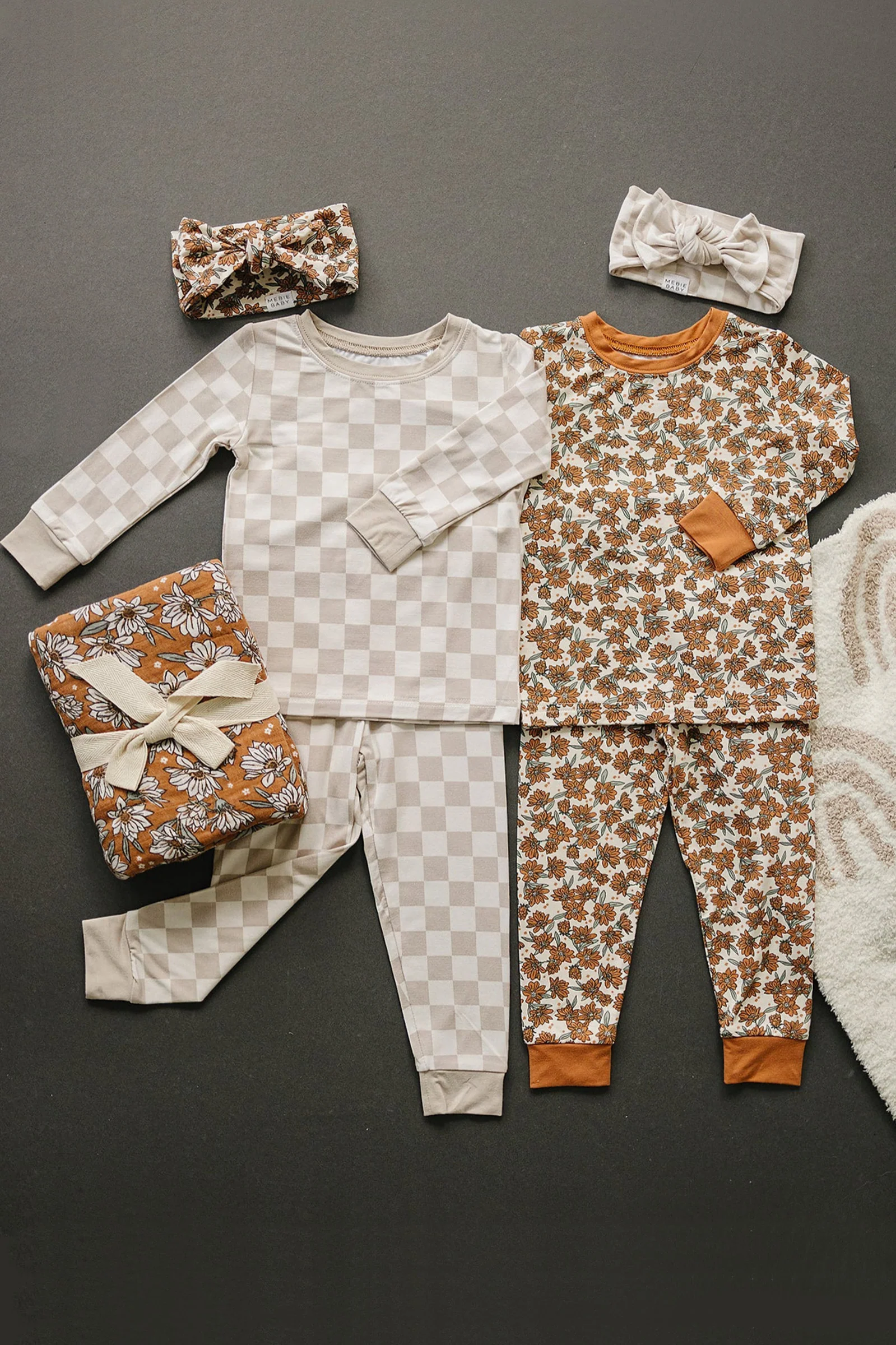 Mebie Baby Cream Magnolia Cozy Pajama Set, Bamboo, Baby Essentials - Image 4