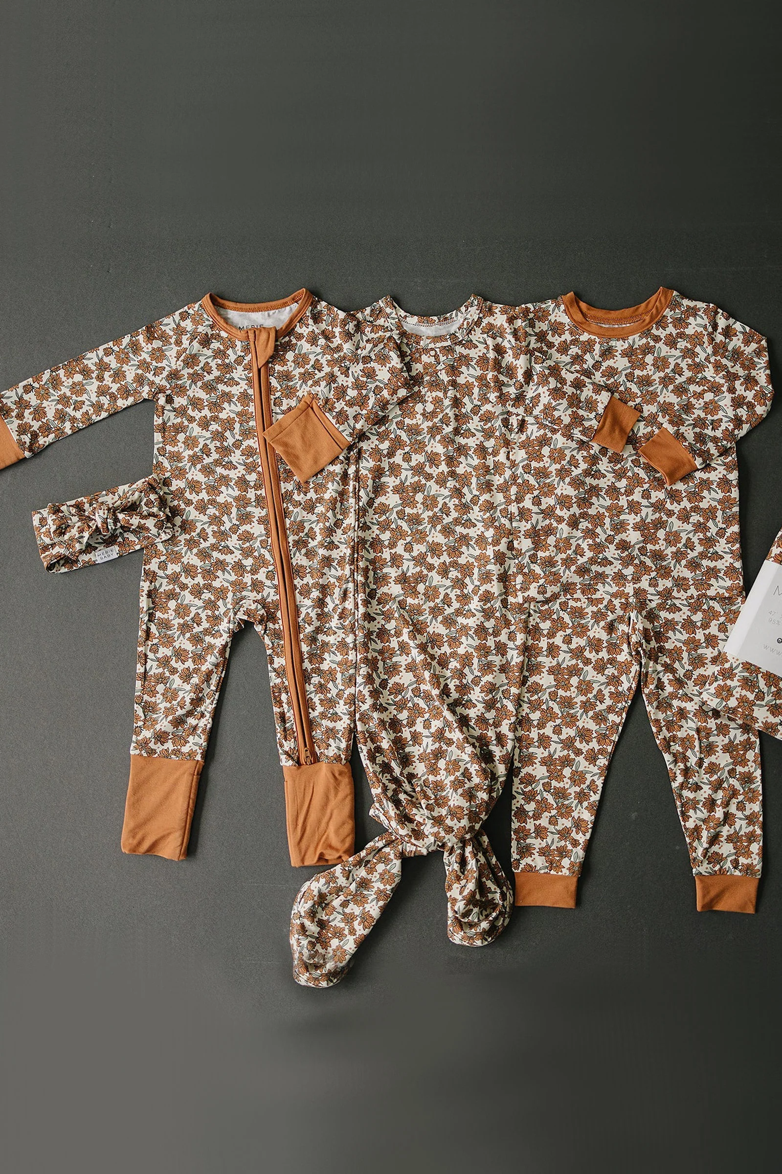 Mebie Baby Cream Magnolia Cozy Pajama Set, Bamboo, Baby Essentials - Image 5