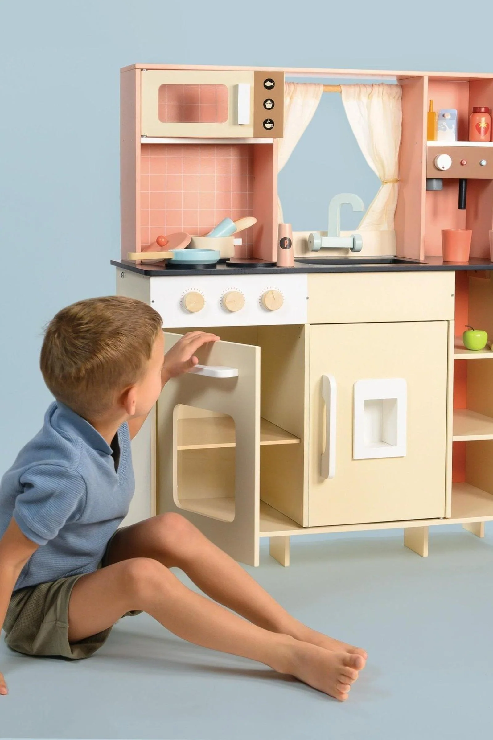 Mentari Wooden Toys, Cream Play Kitchen - Image 5