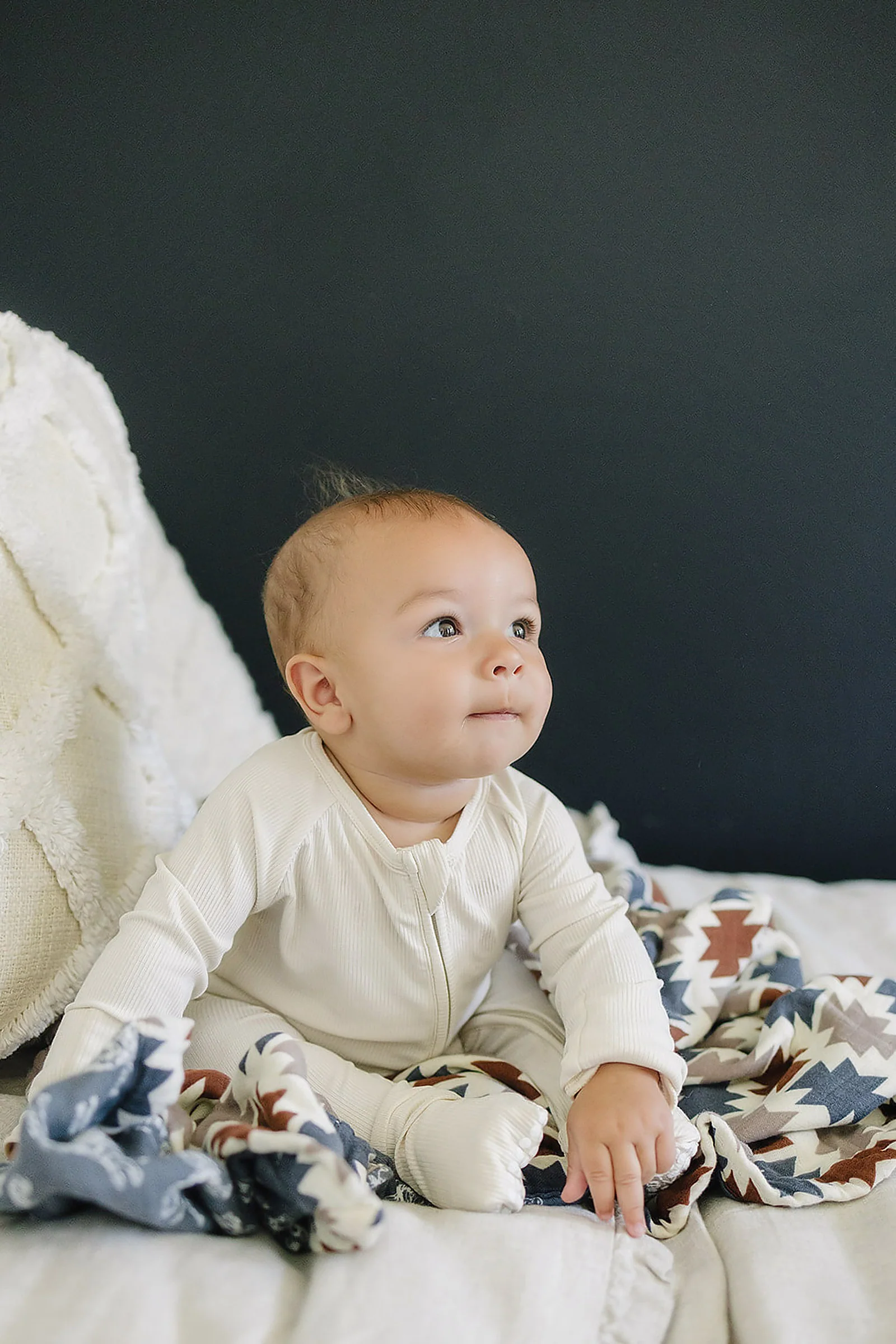 Mebie Baby Cream Ribbed Zipper Pajama, Bamboo, Preemie, Baby Essentials