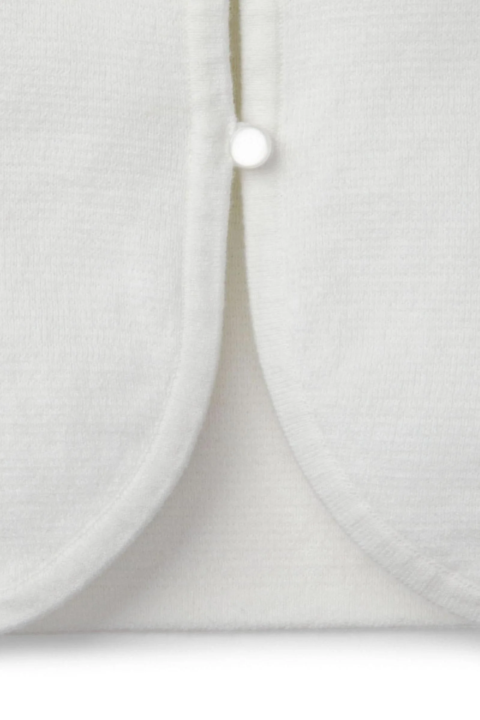 Hope & Henry  Organic Cotton Cropped Curved Hem Cardigan for Baby Girls, White - Image 5