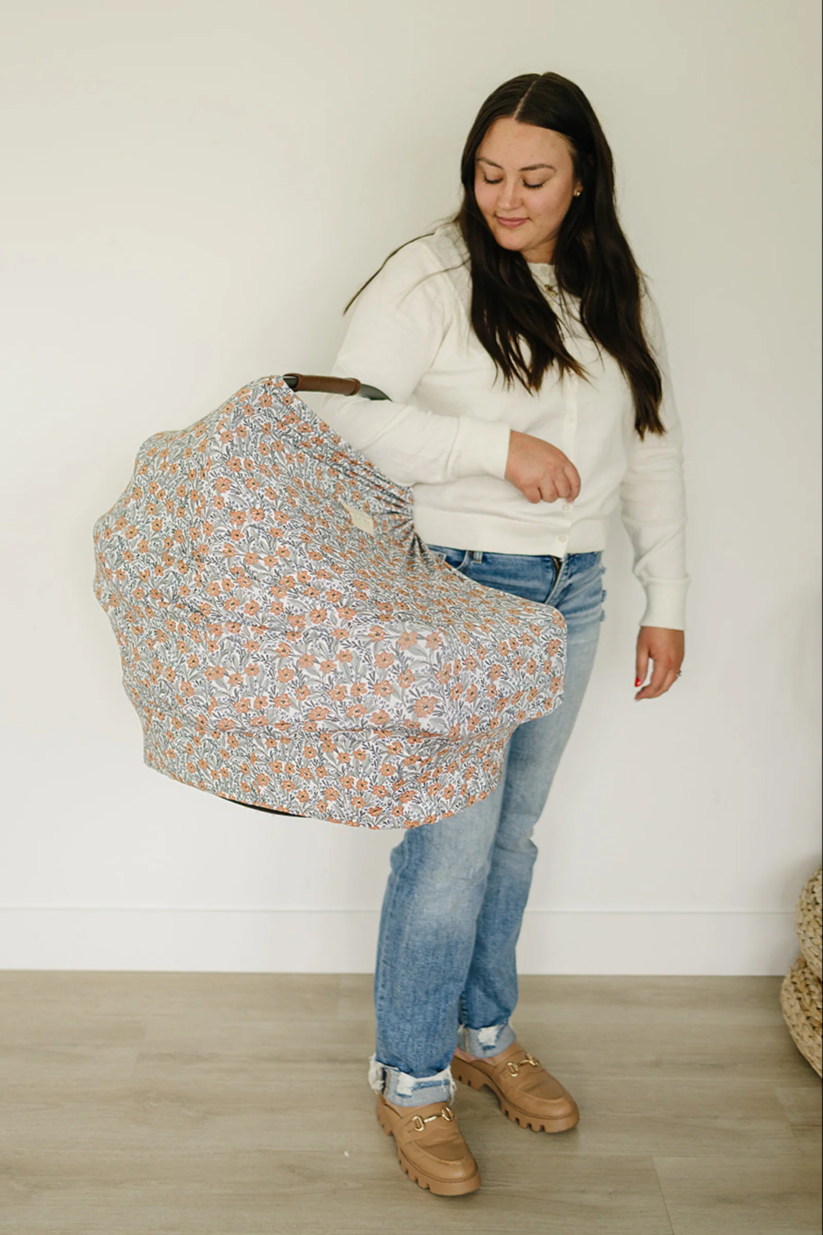 Mebie Baby Dainty Meadow Multi-Use, Bamboo,, Car Seat & Nursing Cover, Baby - Image 3