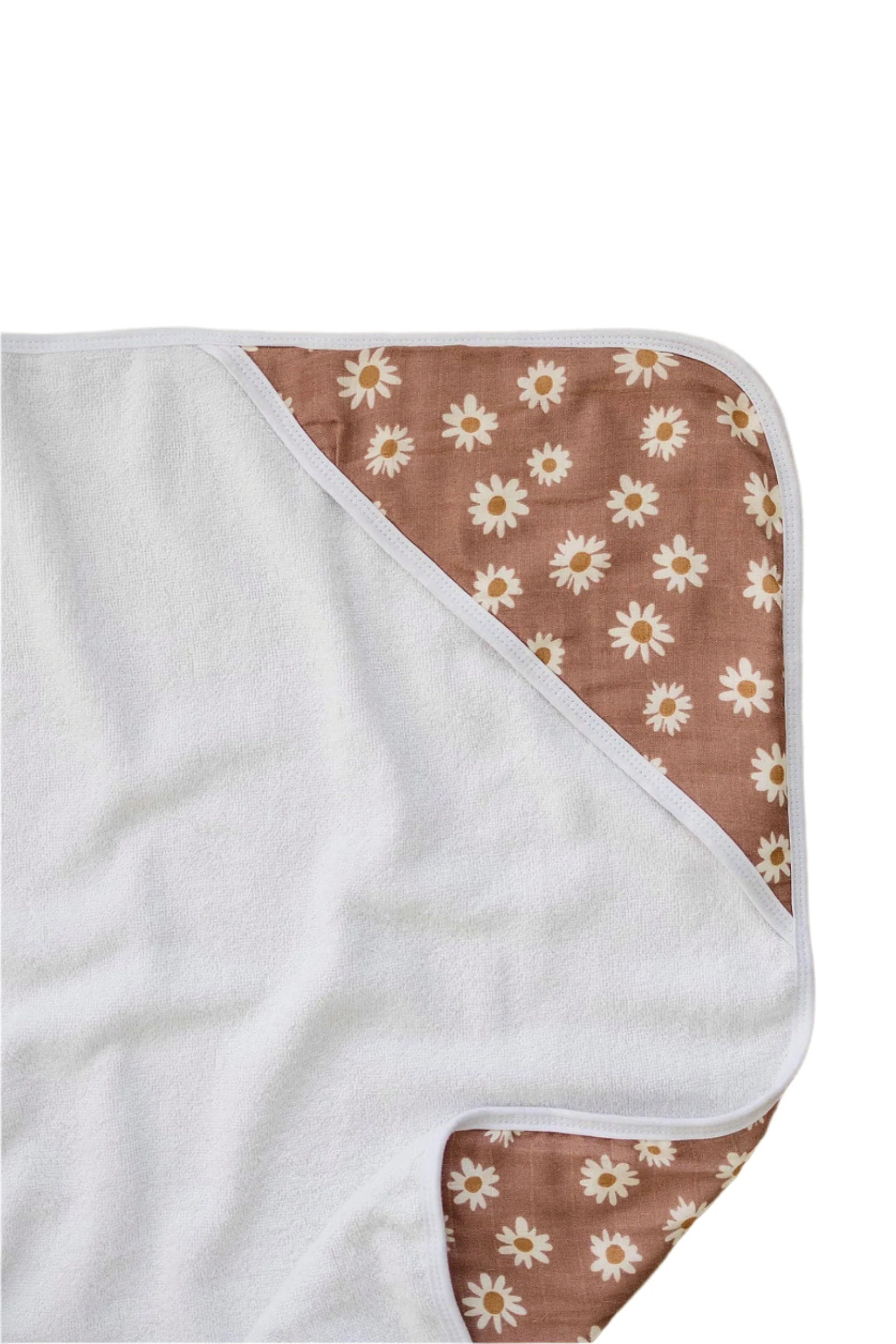 Mebie Baby Daisy Dream Muslin Hooded Towel, 100% Cotton, Baby Essentials - Image 2