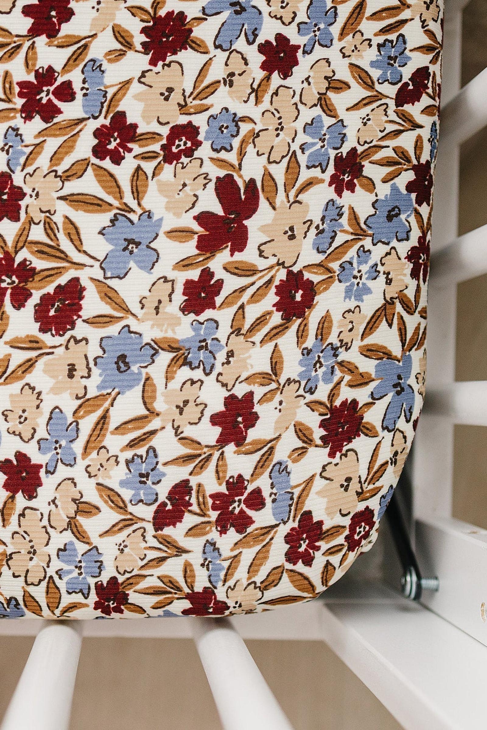 Mebie Baby Desert Floral Ribbed Bamboo Stretch Crib Sheet