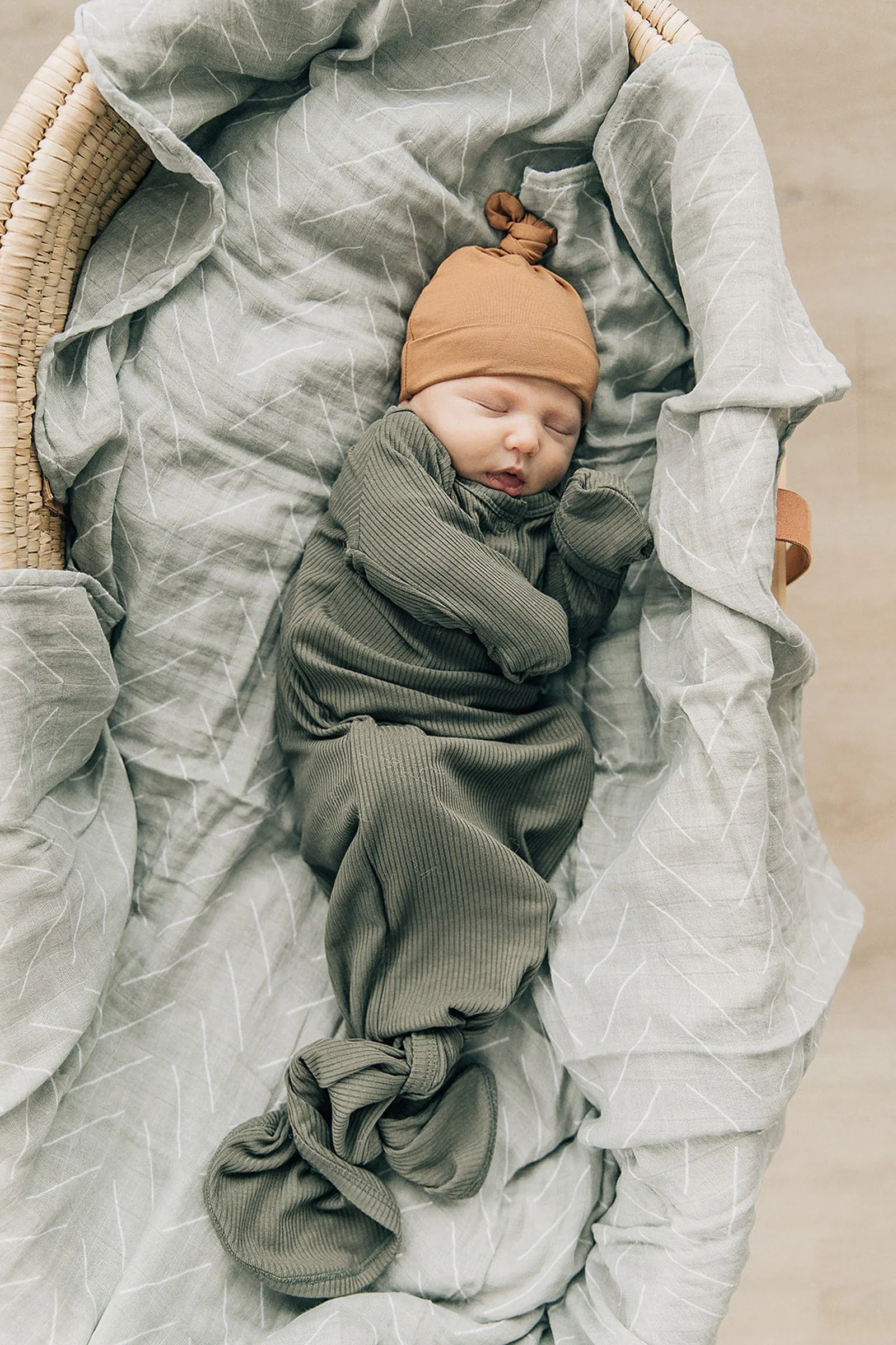 Mebie Baby Desert Sage Muslin Swaddle Blanket, 100% Cotton, Baby Essentials - Image 3
