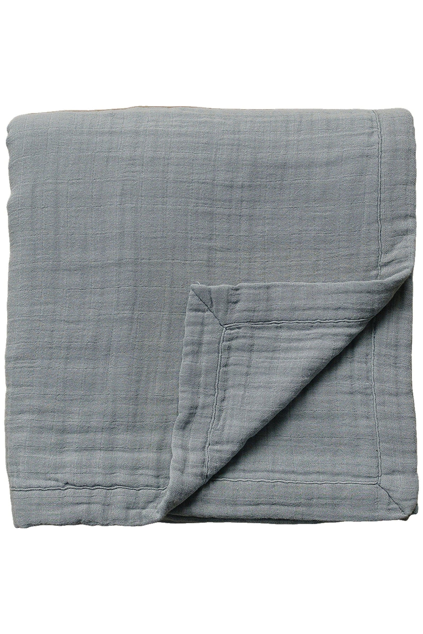 Mebie Baby Dusty Blue Muslin Crib Quilt, 100% Cotton, Baby Essentials - Image 2