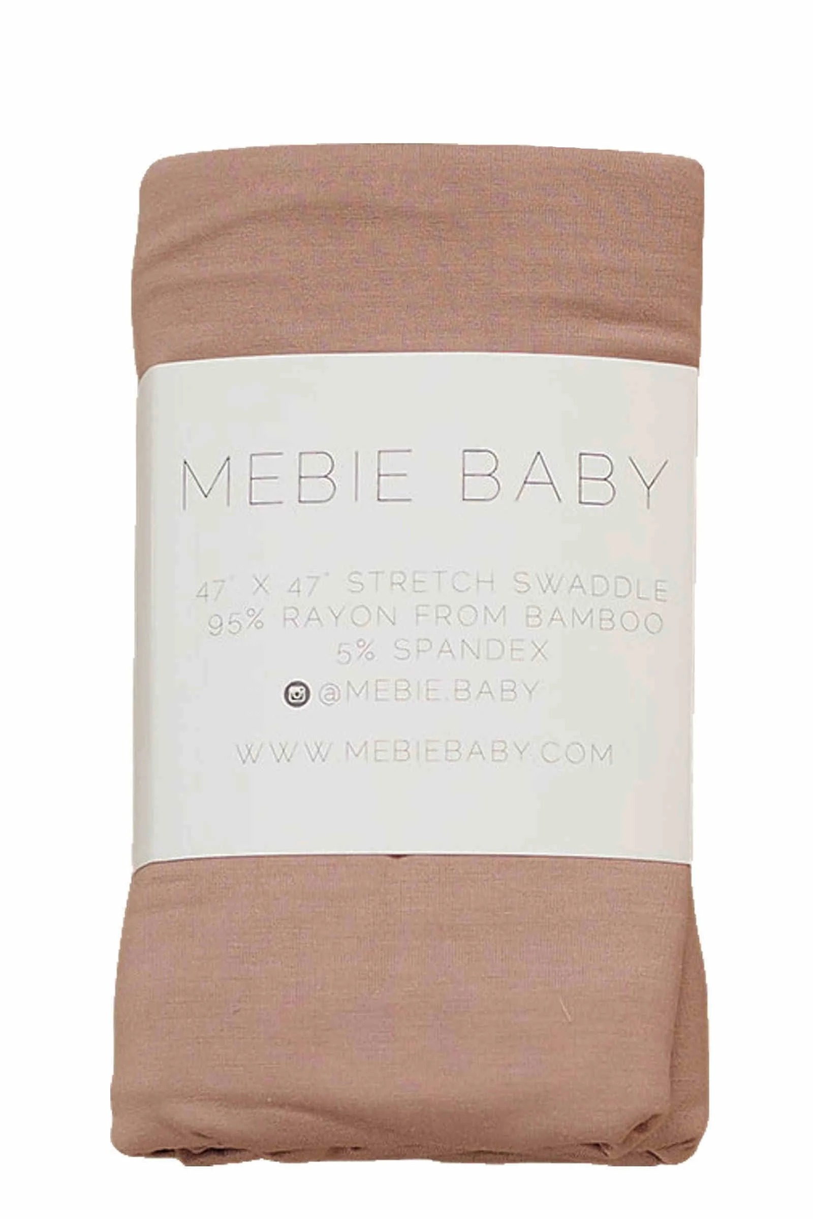 Mebie Baby  Dusty Rose Stretch Swaddle Blanket, Bamboo, Baby Essentials - Image 2