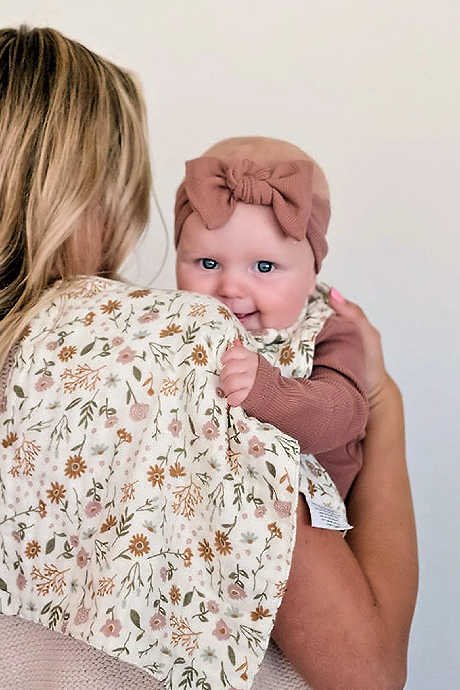 Mebie Baby Dusty Rose Ribbed Head Wrap, Organic Cotton, Gender Neutral, Baby