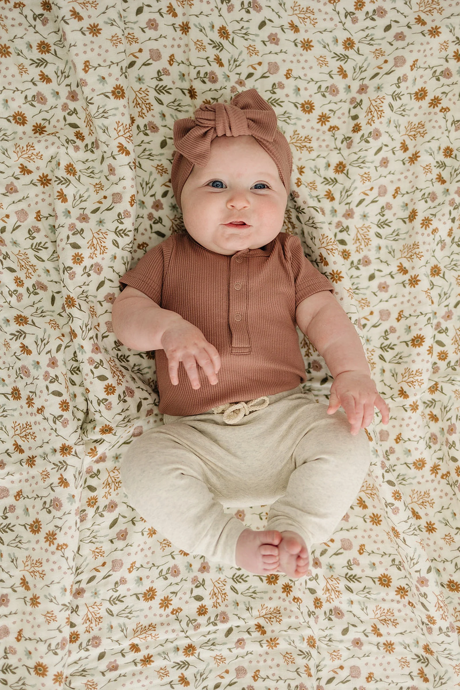 Mebie Baby Dusty Rose Ribbed Snap Bodysuit, Baby Essentials, Organic Cotton
