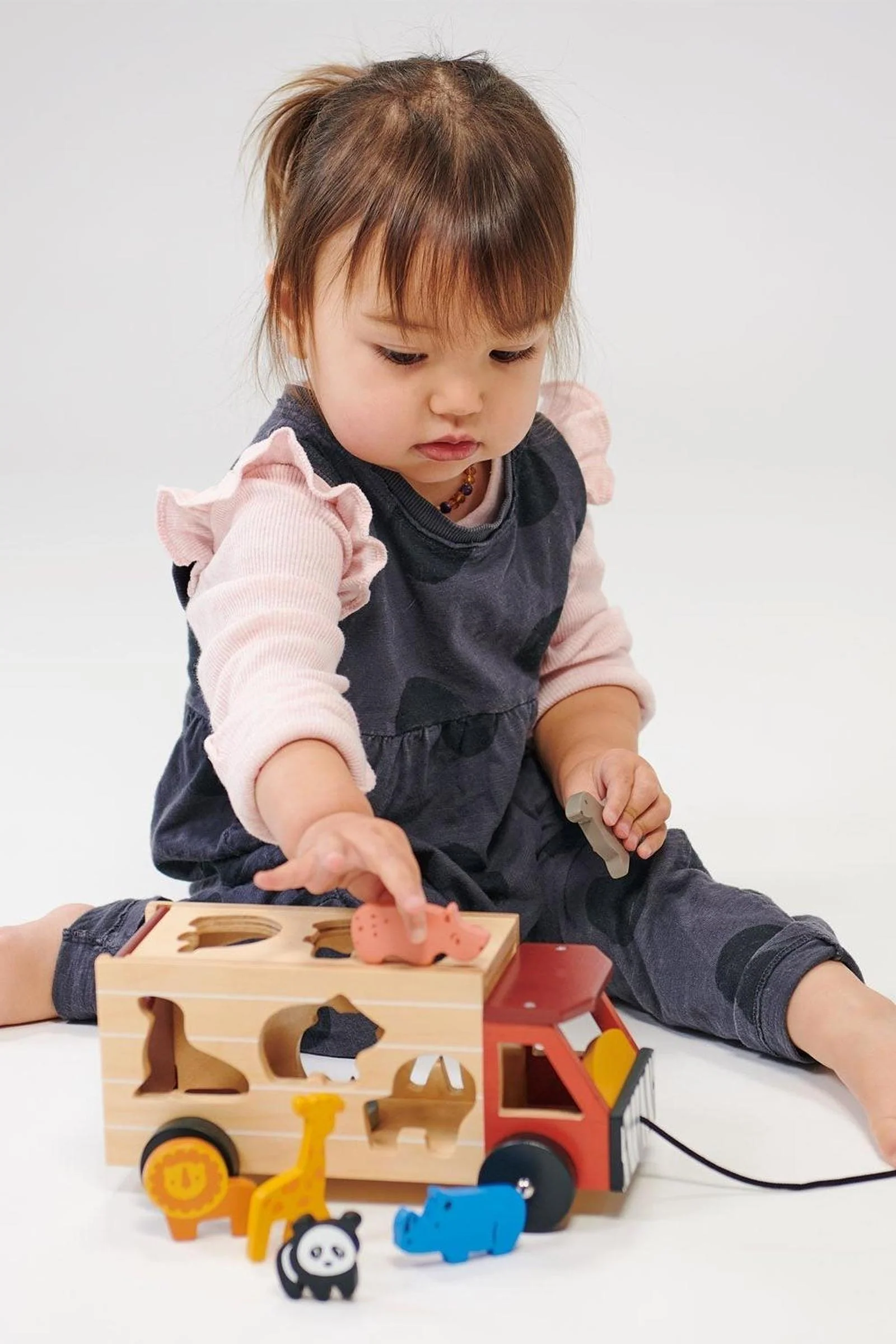 Mentari Wooden Toys, Explorer's Sorting and Stacking Bundle, Safari Truck, Stacking Dinosaurs - Image 4