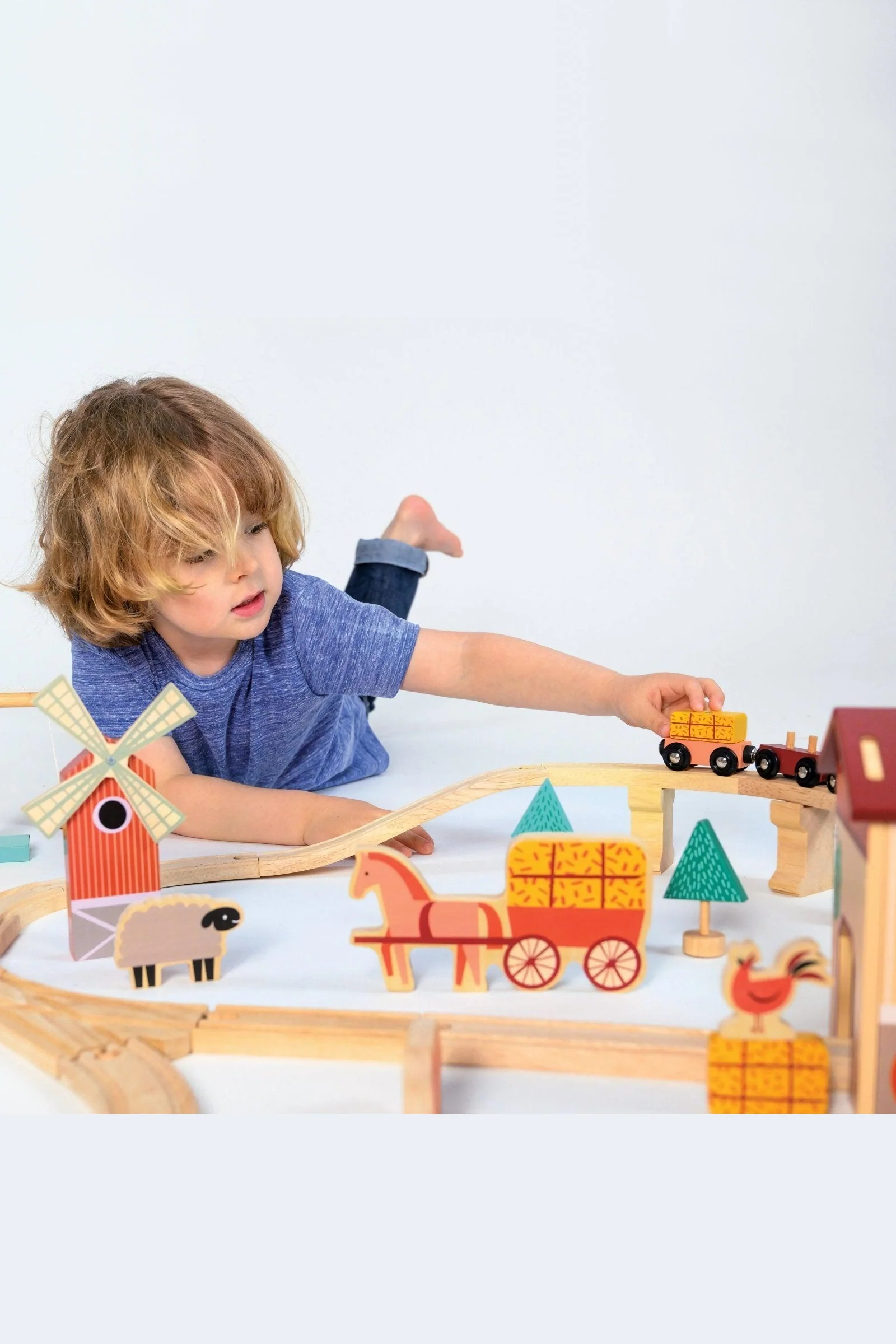 Mentari Wooden Toys, Farmyard Train Set - Image 2