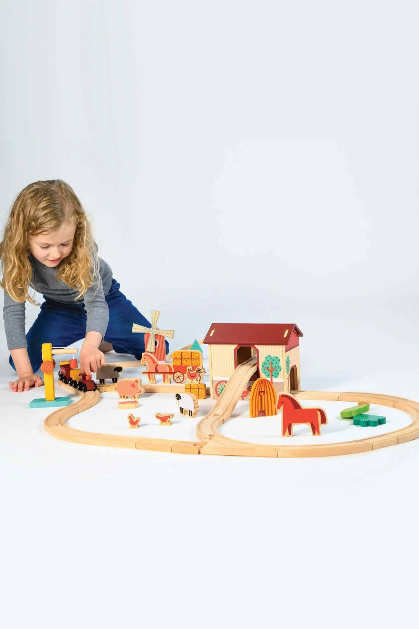 Mentari Wooden Toys, Farmyard Train Set - Image 5