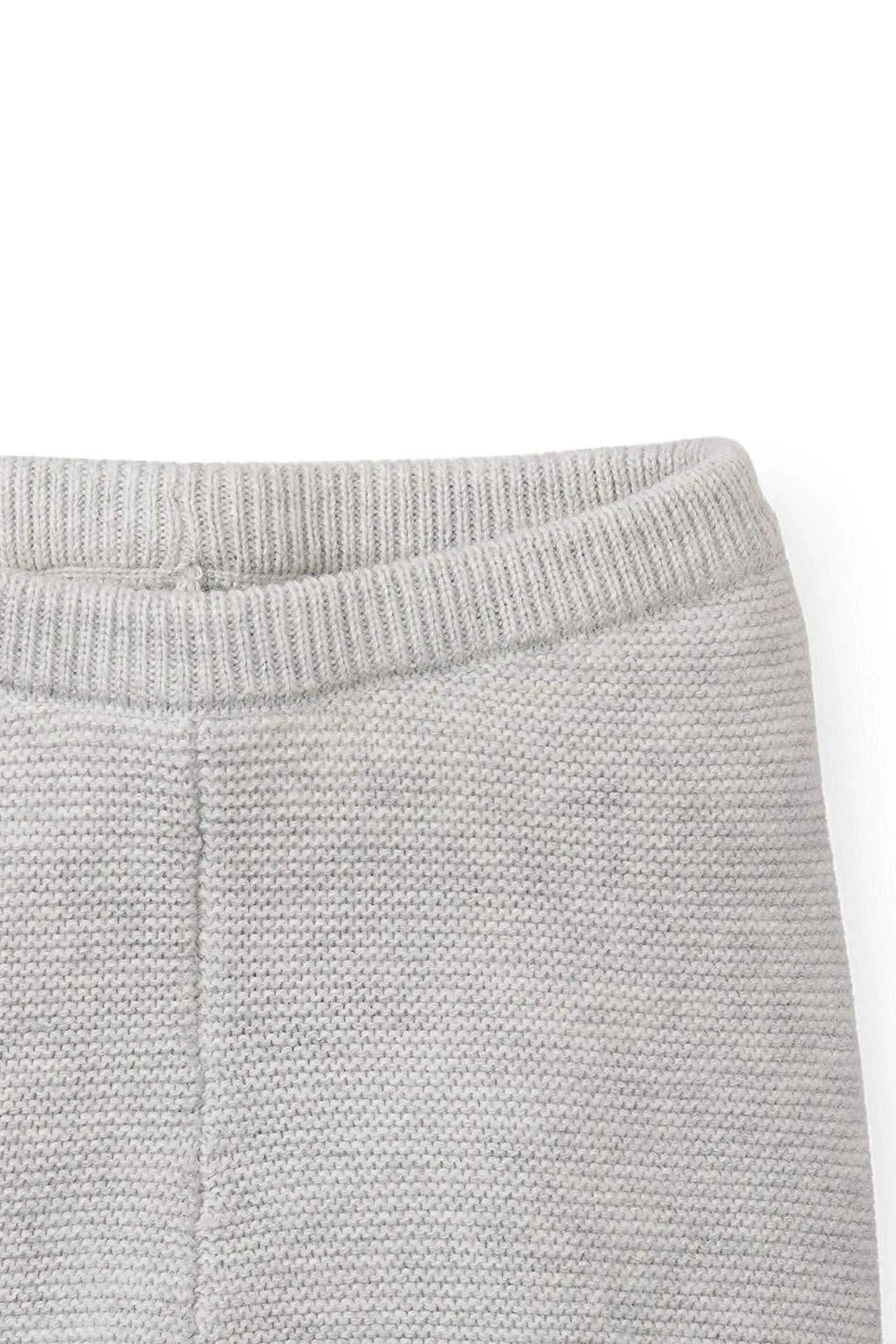 Hope & Henry Organic Cotton Faux Fur Hooded Sweater & Pants Set for Babies, Light Gray - Image 5