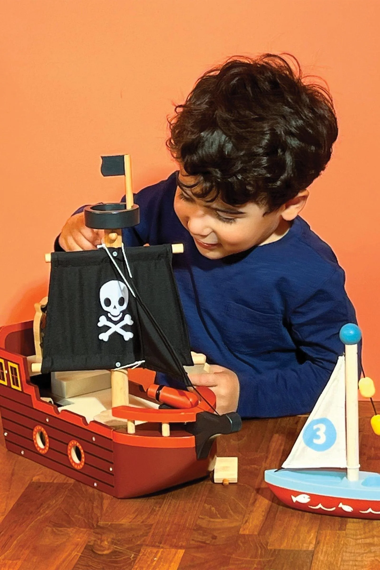 Mentari Wooden Toys, Fishbones Pirate Ship - Image 7