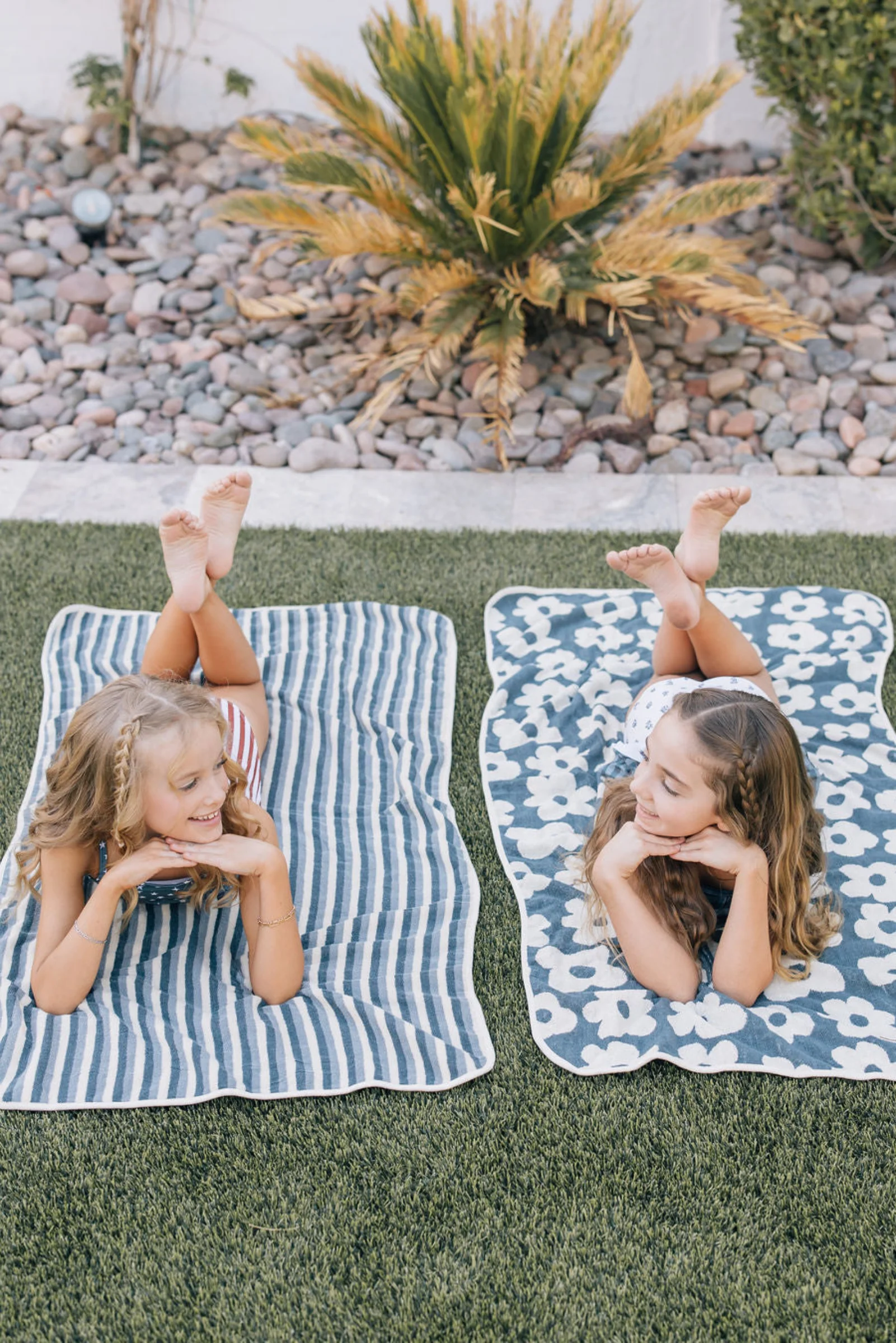 Mebie Baby Navy Floral Organic Cotton Beach Towel, 100% Cotton, Baby, Toddler & Kids - Image 3