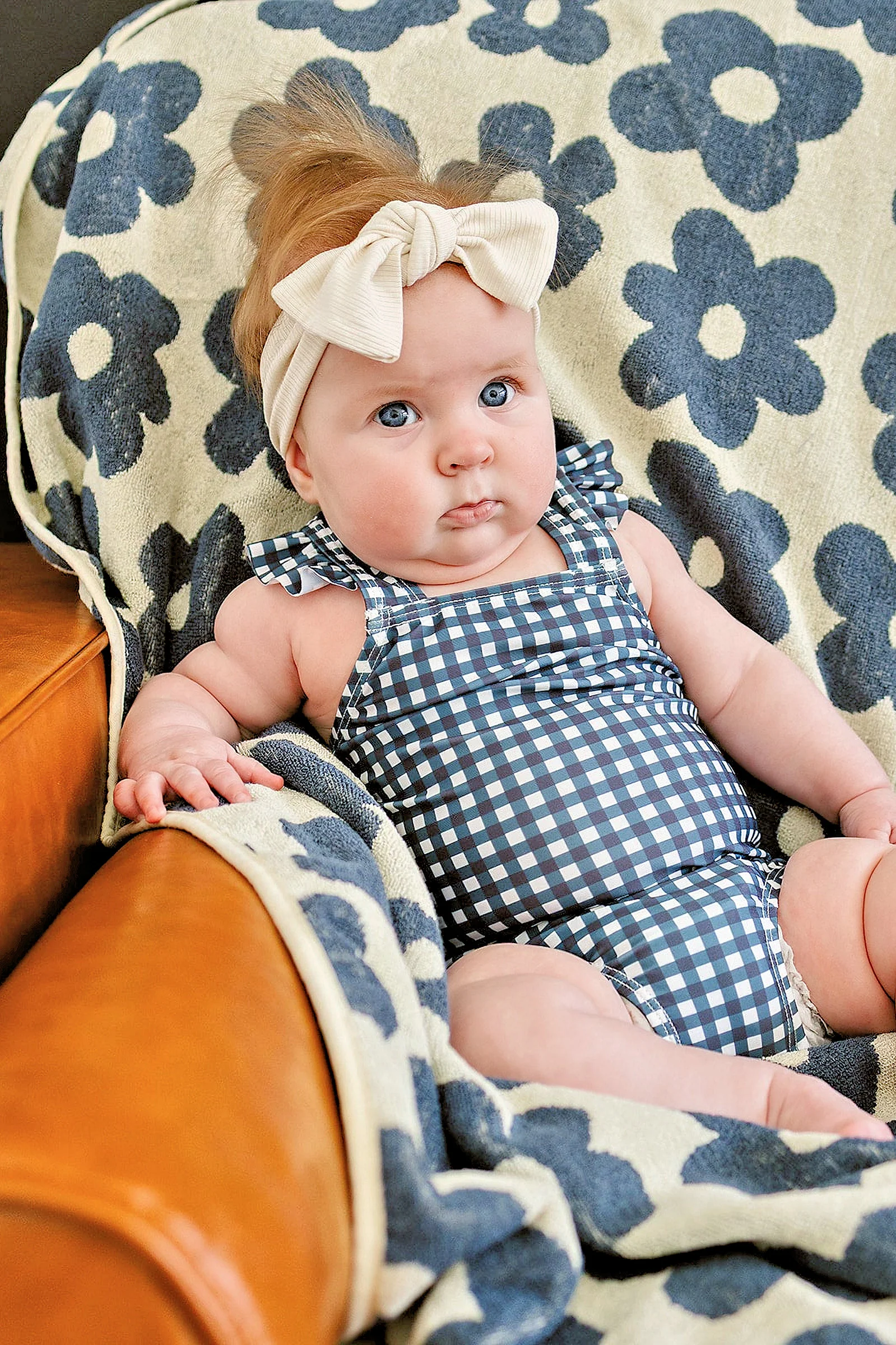 Mebie Baby Navy Floral Organic Cotton Beach Towel, 100% Cotton, Baby, Toddler & Kids - Image 4