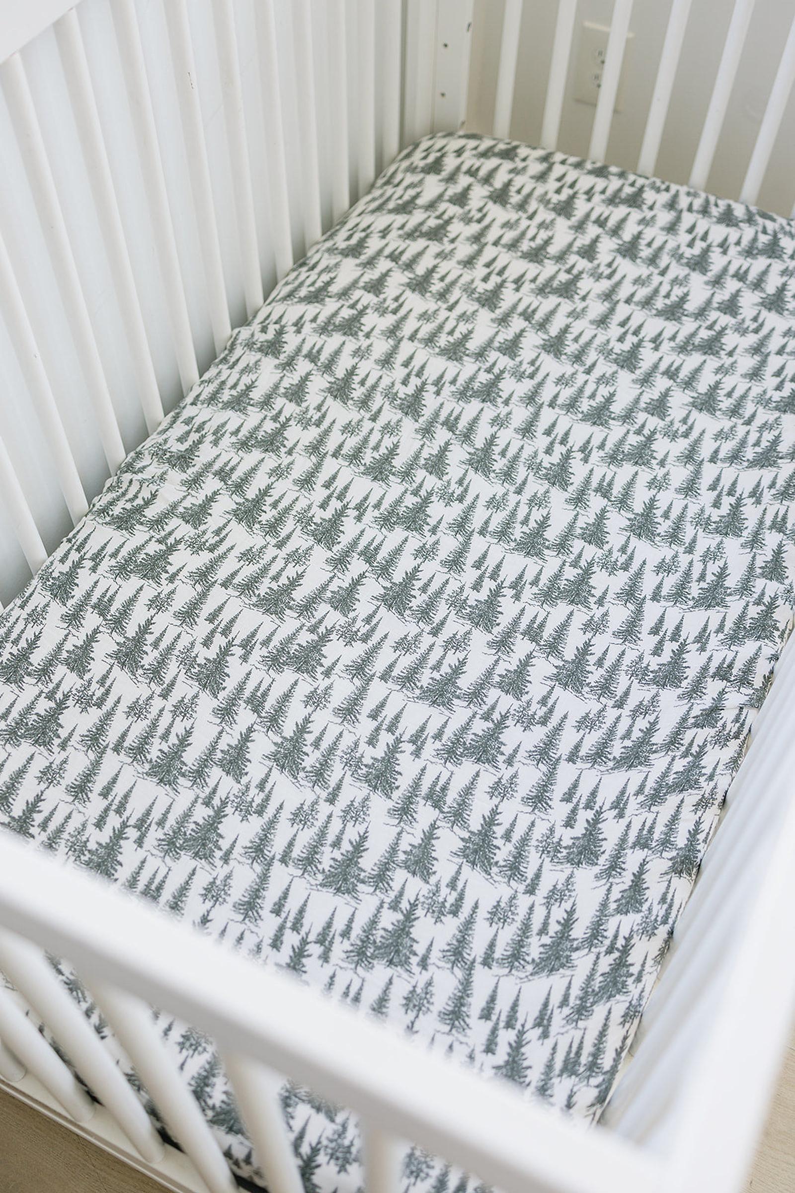 Mebie Baby Forest Muslin Crib Sheet, 100% Cotton, Baby Essentials