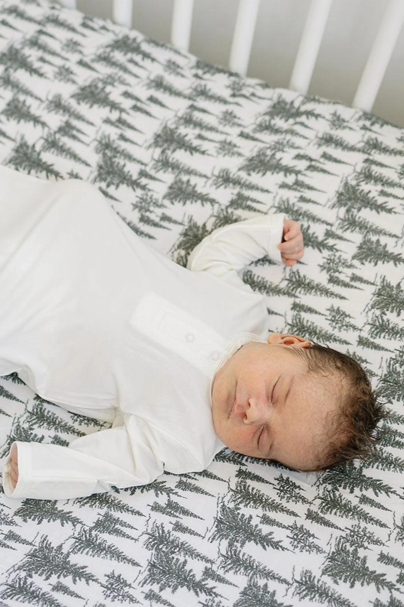 Mebie Baby Forest Muslin Crib Sheet, 100% Cotton, Baby Essentials - Image 4