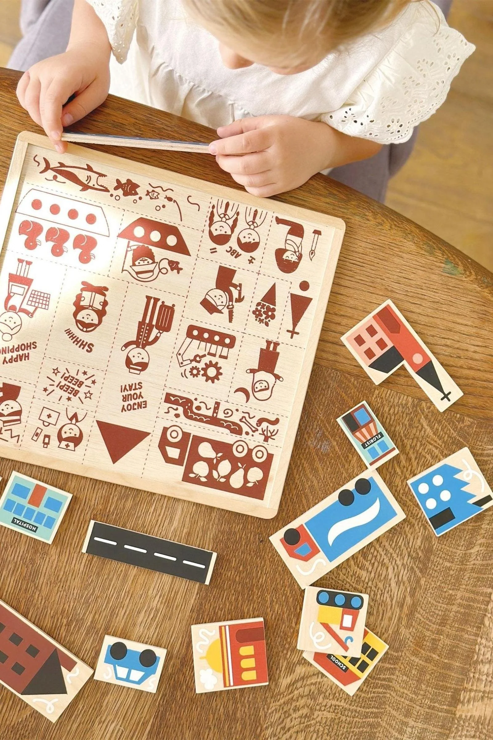 Mentari Wooden Toys, Games Bundle, Memory Game, Fishing Game, Town Puzzle - Image 6