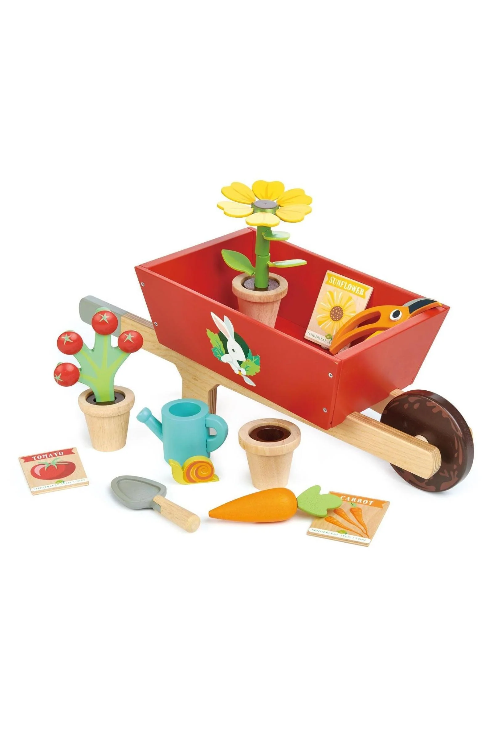 Tender Leaf Wooden Toys, Garden Wheelbarrow Set - Image 2