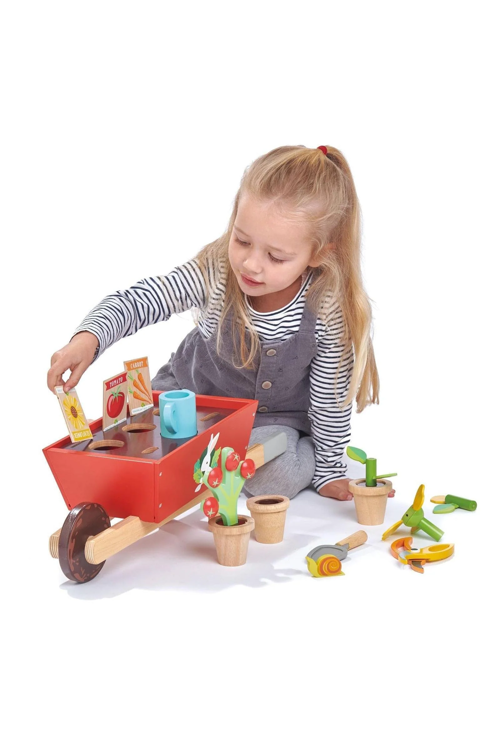 Tender Leaf Wooden Toys, Garden Wheelbarrow Set - Image 3