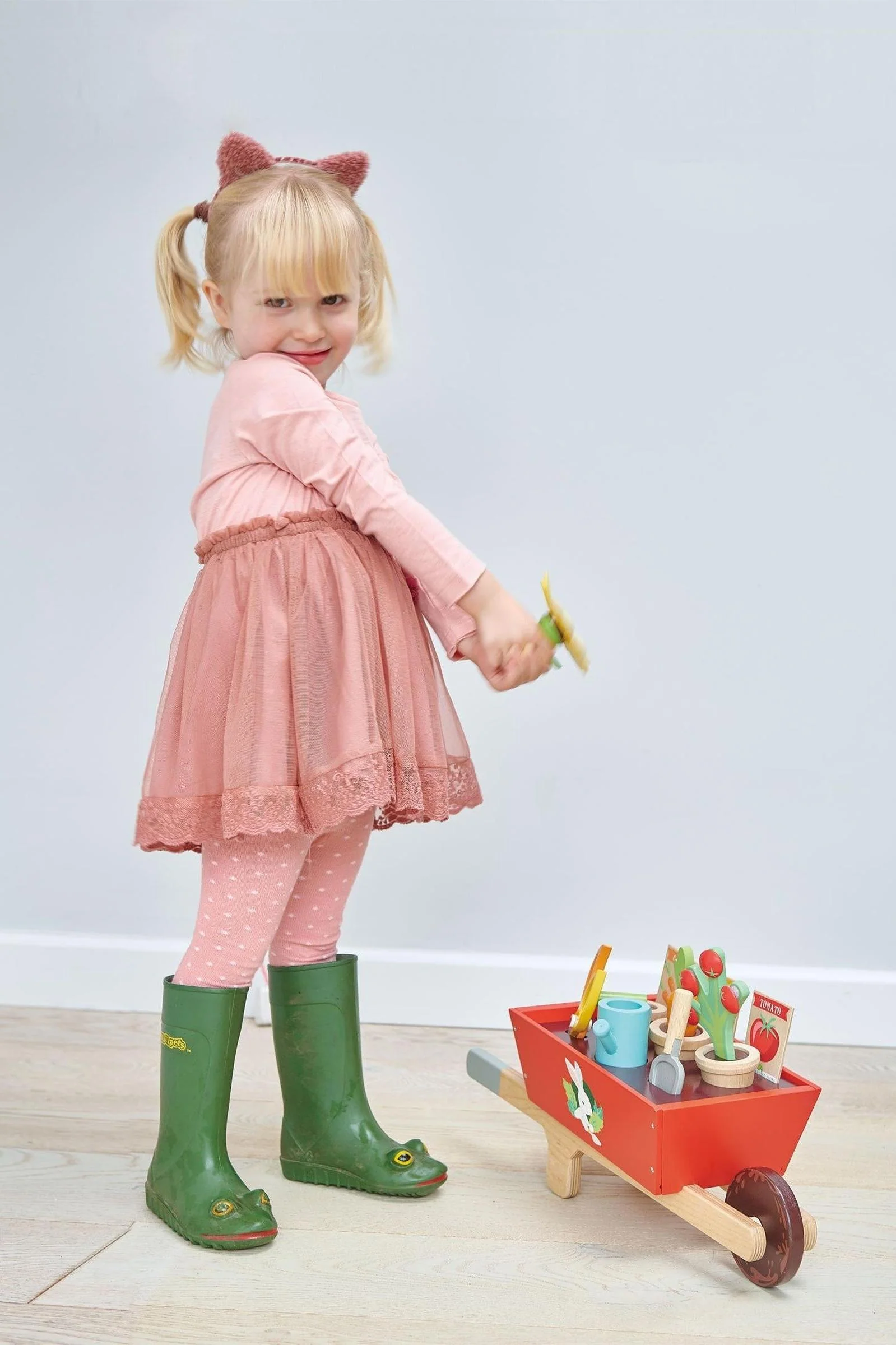 Tender Leaf Wooden Toys, Garden Wheelbarrow Set - Image 5