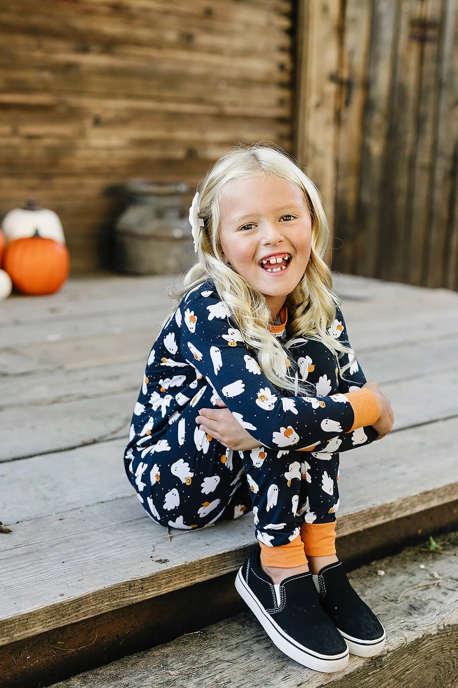 Mebie Baby Halloween Ghosts Cozy Pajama Set, Bamboo, Gender Neutral, Baby, Toddler & Kids
