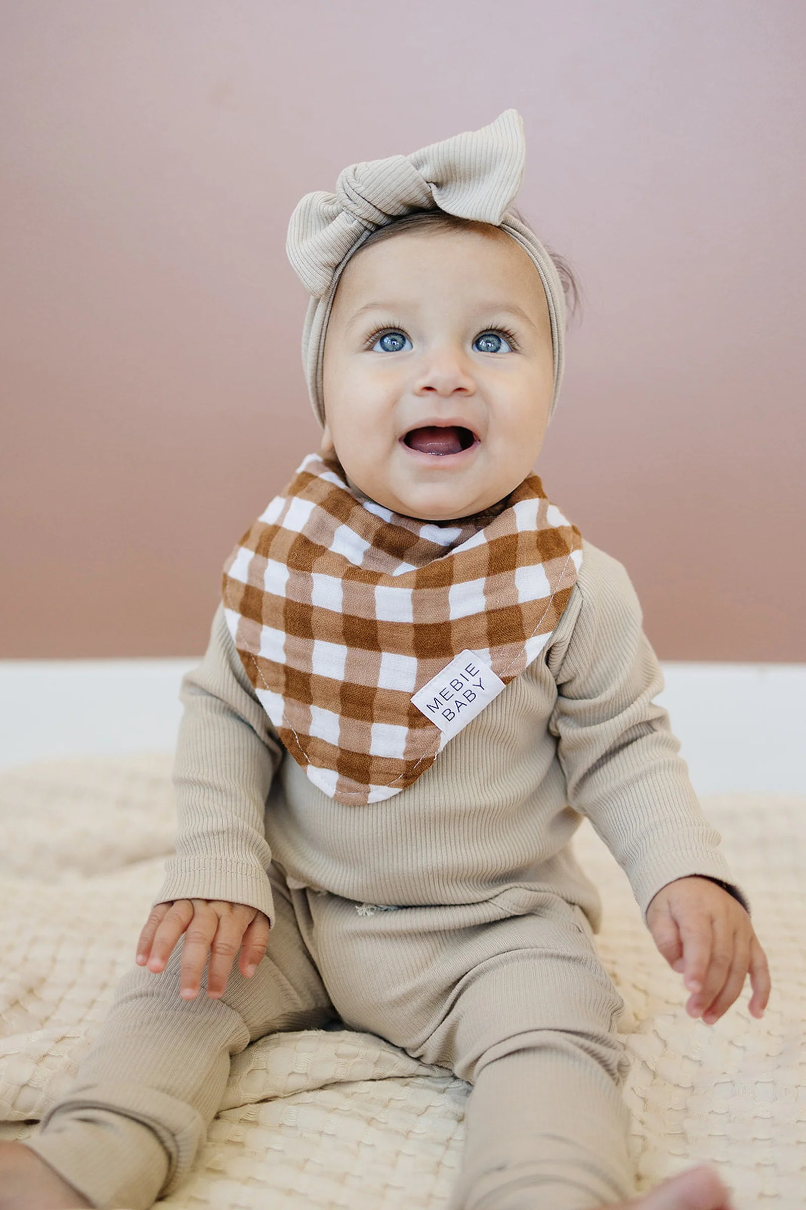 Mebie Baby Gingham Muslin Bib, Baby Essentials, Gender Neutral, Cotton