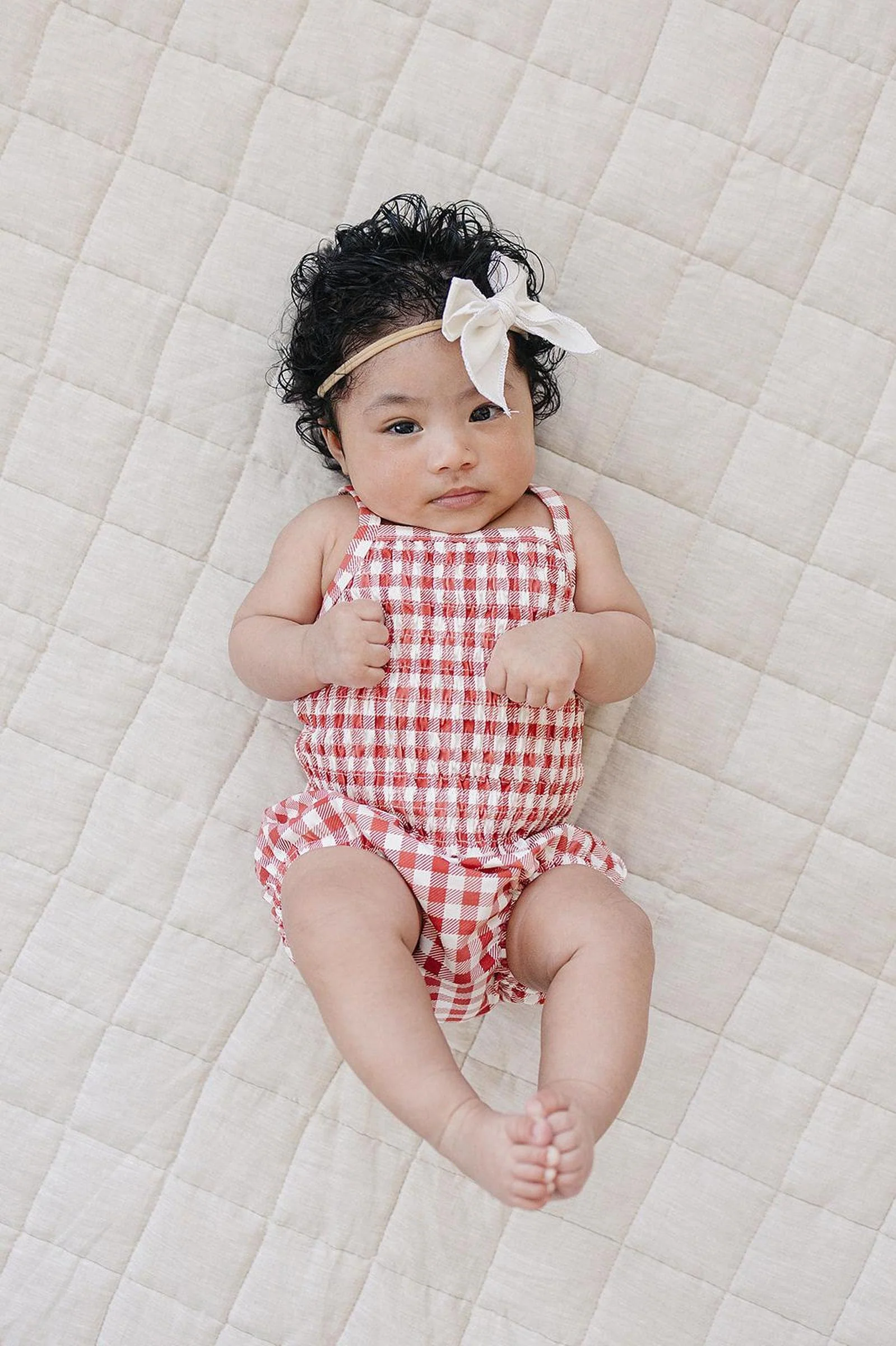 Mebie Baby Cotton Gingham Ruched Bloomer Set for Babi Girls - Image 3