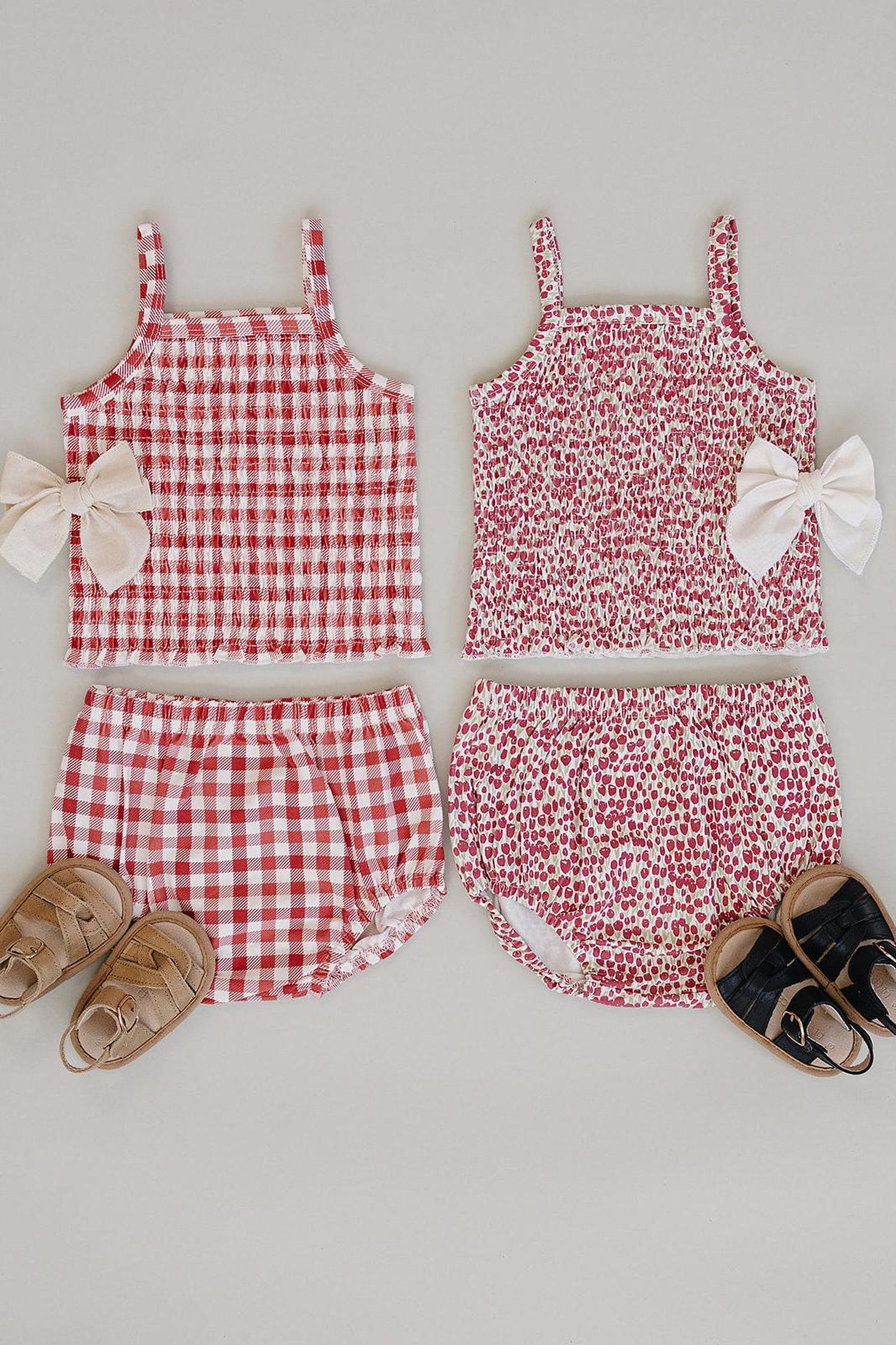 Mebie Baby Cotton Gingham Ruched Bloomer Set for Babi Girls - Image 4