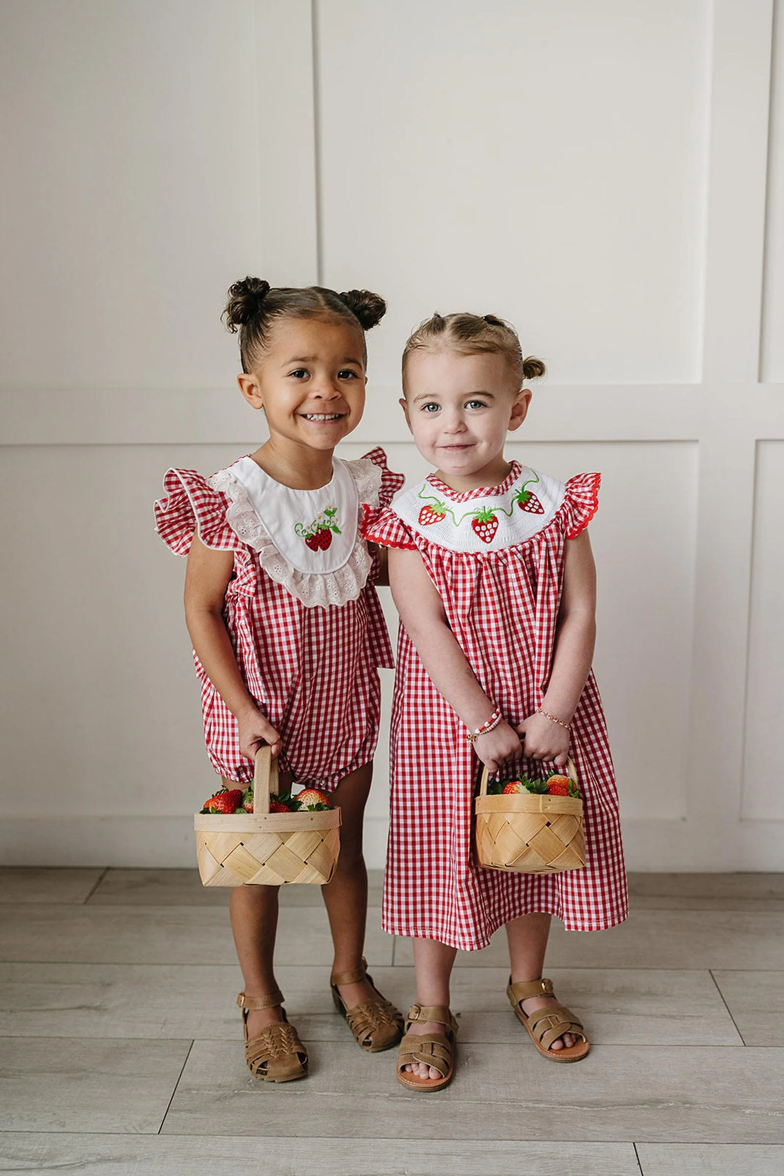 Gingham Strawberry Cotton Dress, Baby - Kids - Image 4