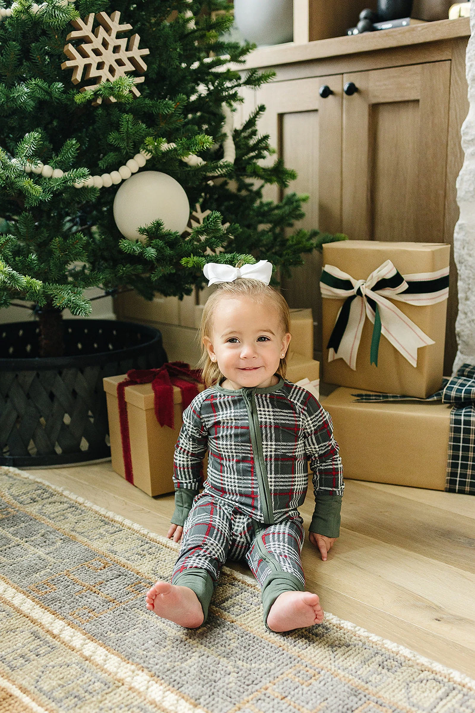 Mebie Baby Green Plaid Zipper Pajama, Bamboo, Baby Essentials