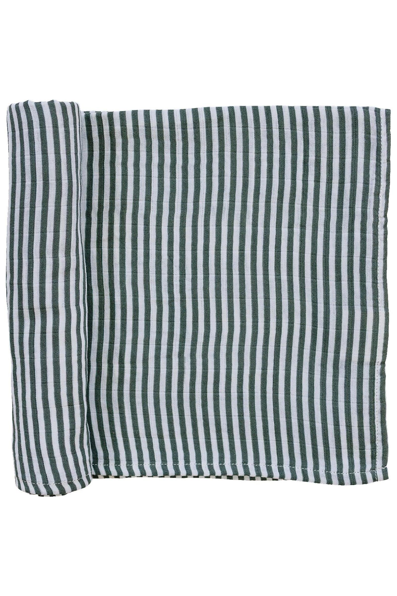Mebie Baby Green Stripes Muslin Swaddle Blanket, 100% Cotton, Gender Neutral, Baby - Image 2