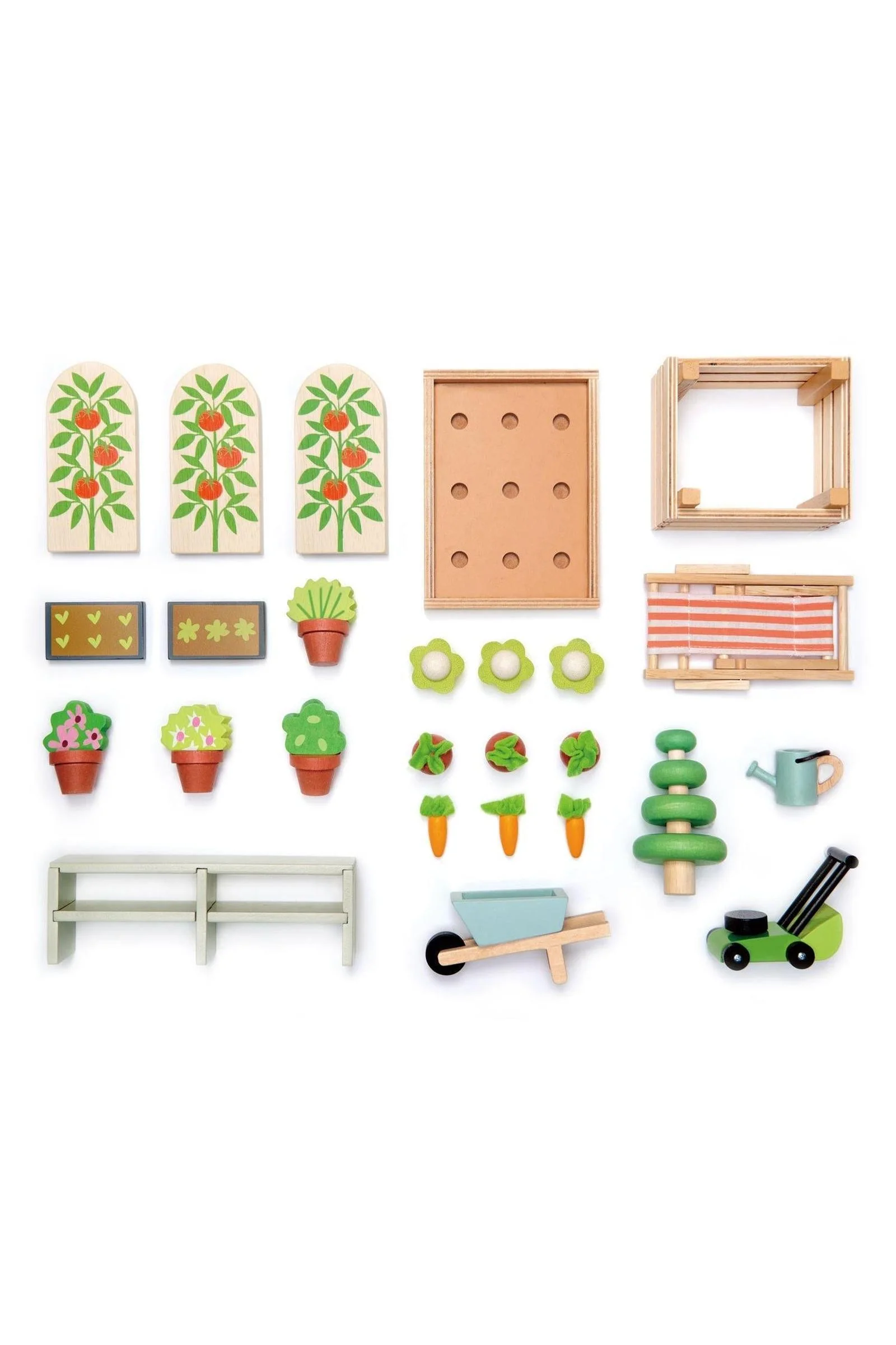 Tender Leaf Wooden Toys, Greenhouse and Garden Set, Dollhouse - Image 3