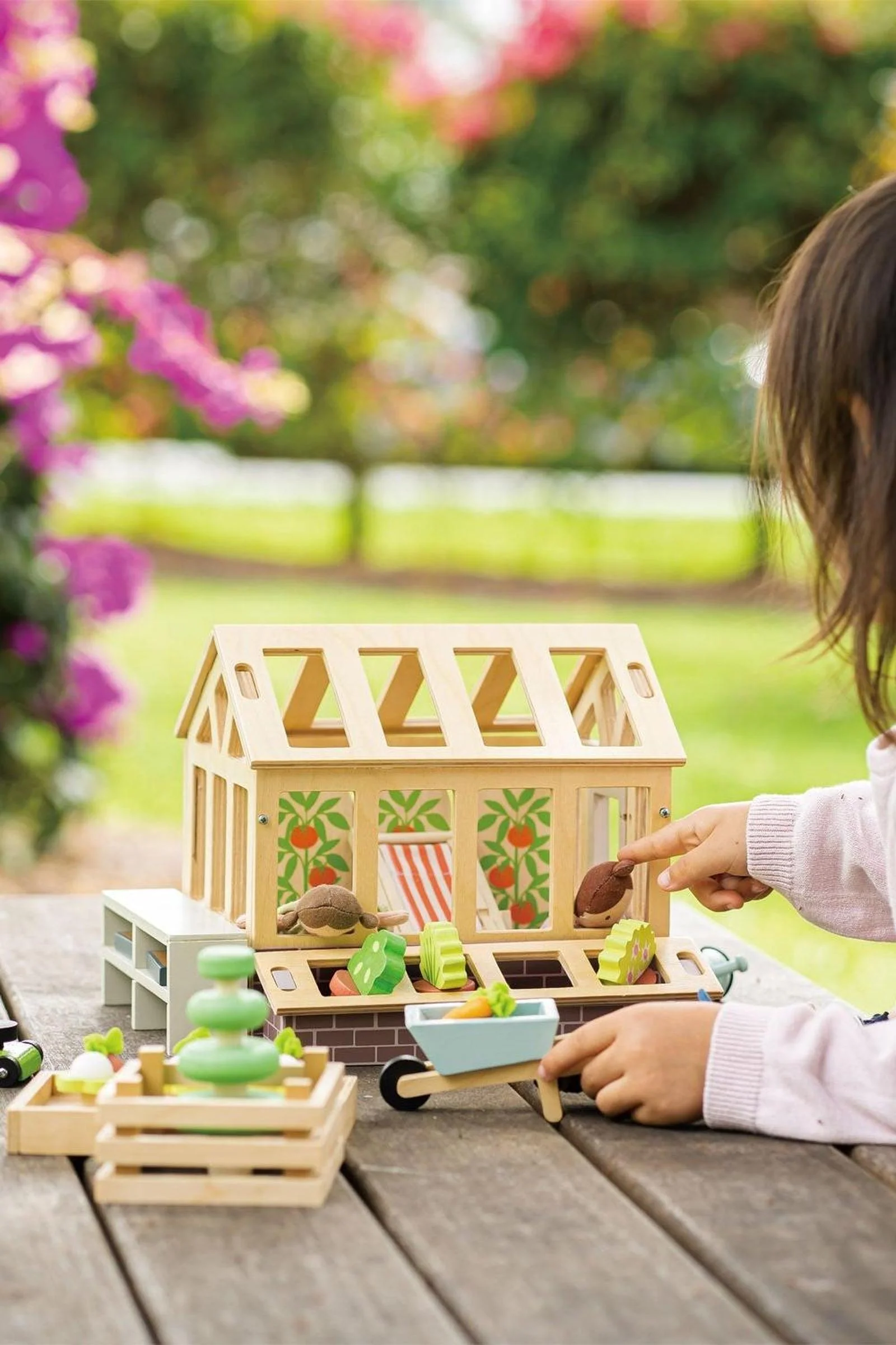 Tender Leaf Wooden Toys, Greenhouse and Garden Set, Dollhouse - Image 9