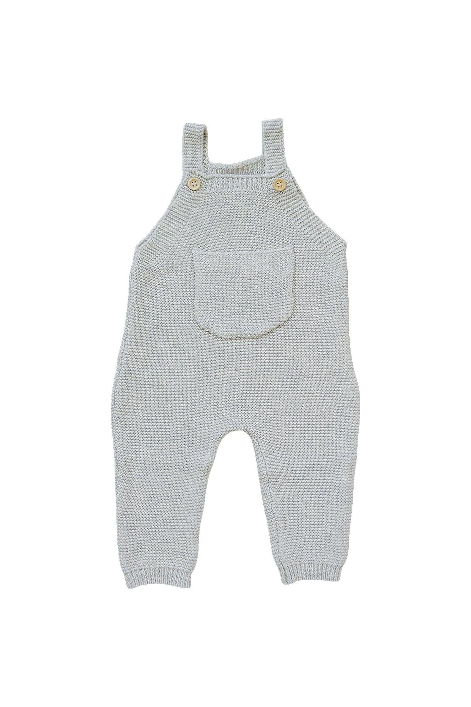 Mebie Baby Grey Knit Overalls, 100% Cotton, Baby - Image 2