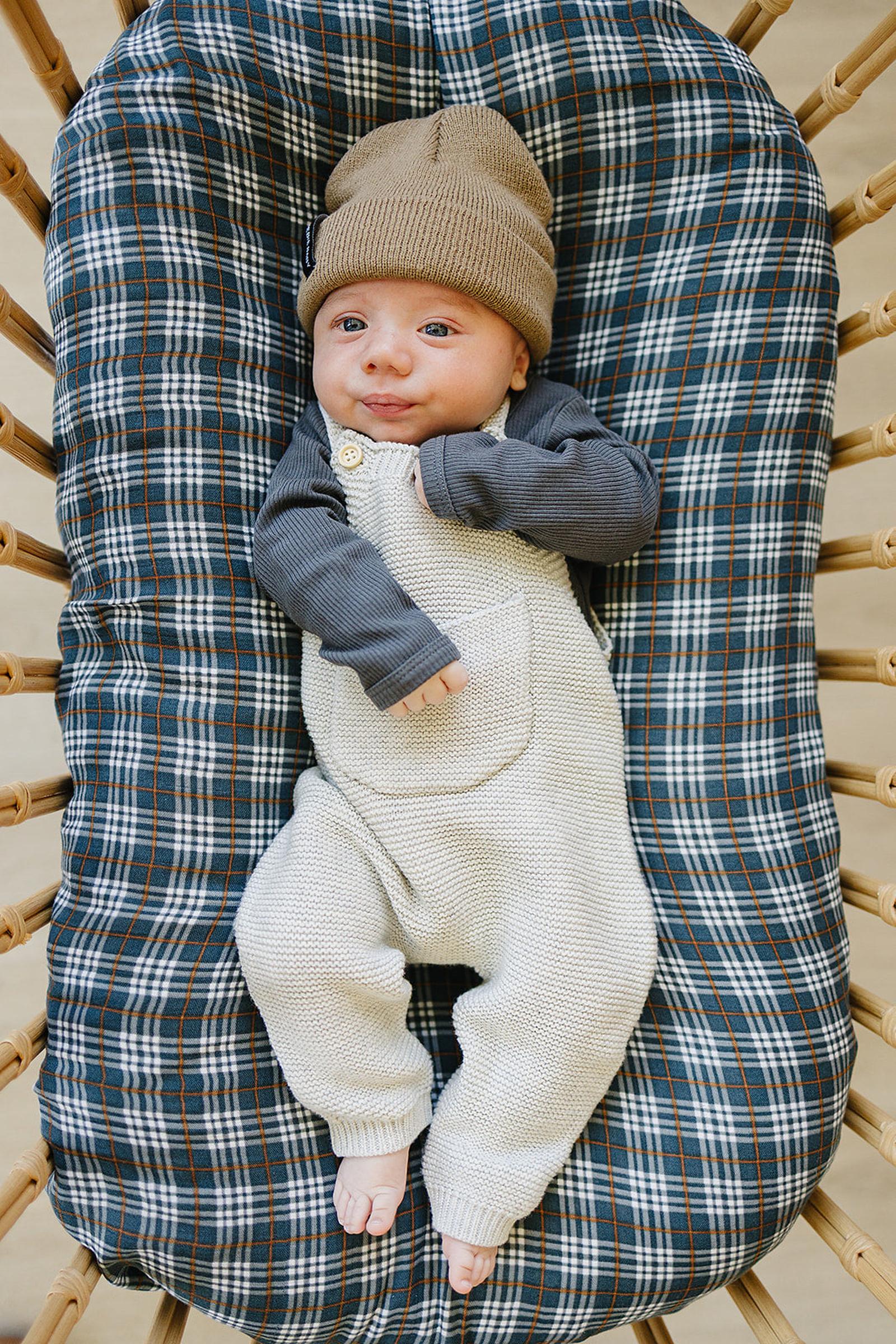 Mebie Baby Grey Knit Overalls, 100% Cotton, Baby - Image 4