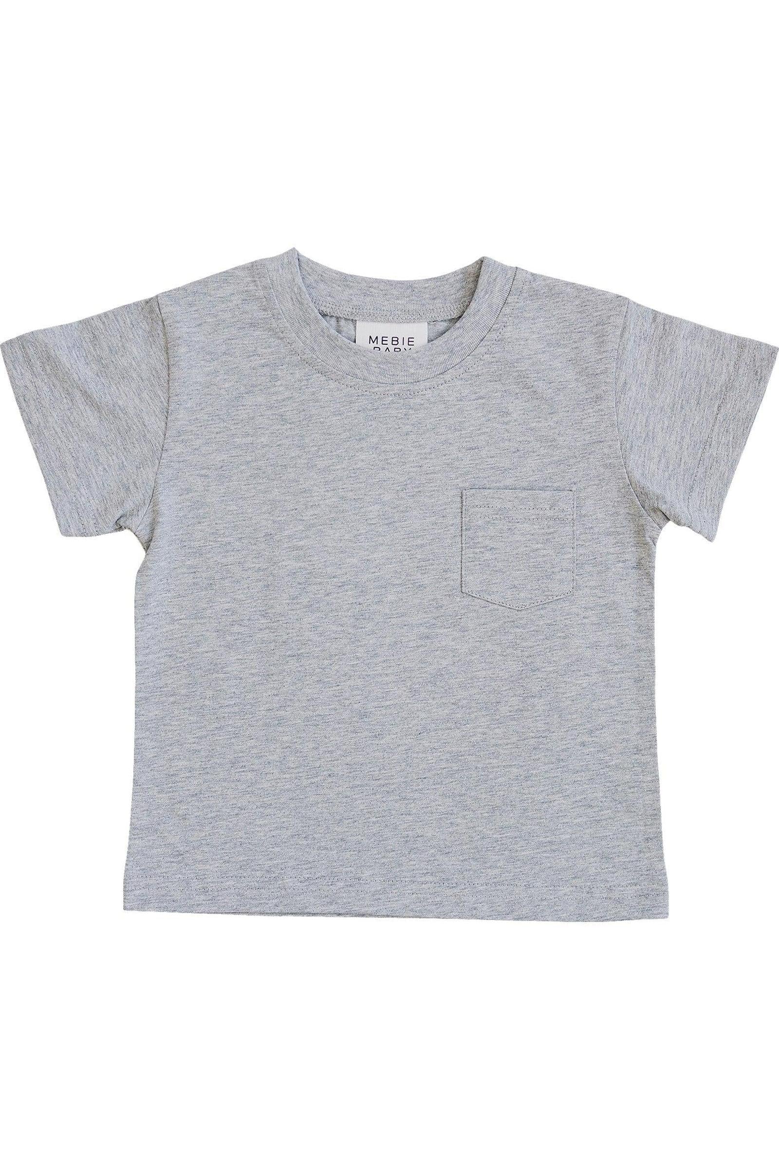 Mebie Baby Grey Pocket Cotton T-Shirt, Baby - Kids - Image 2