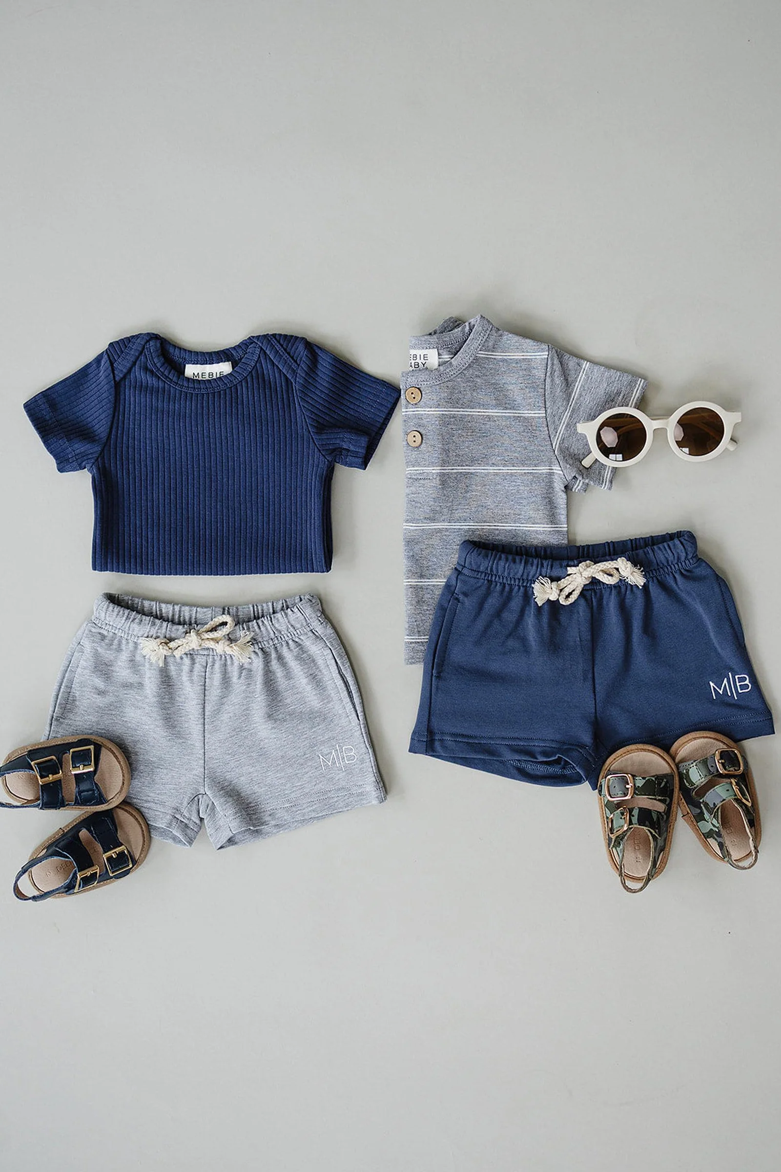 Mebie Baby Cotton Grey Stripe Button T-Shirt for Boys, Baby - Kids - Image 3