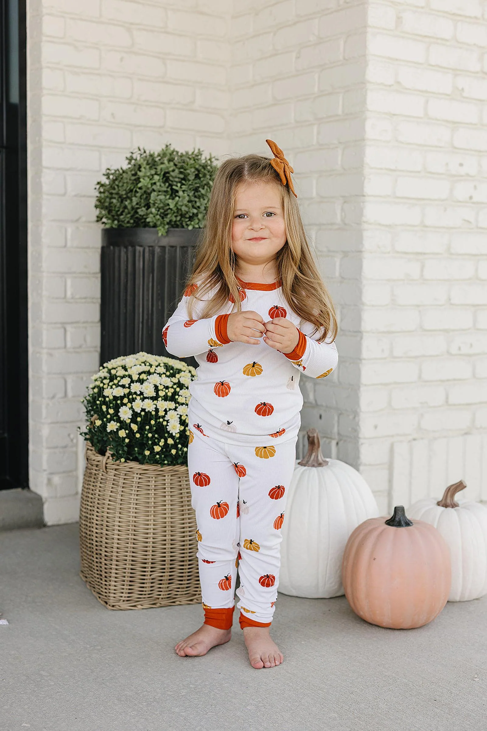 Mebie Baby Pumpkin Patch Harvest Cozy Pajama Set, Bamboo, Gender Neutral, Baby, Toddler & Kids