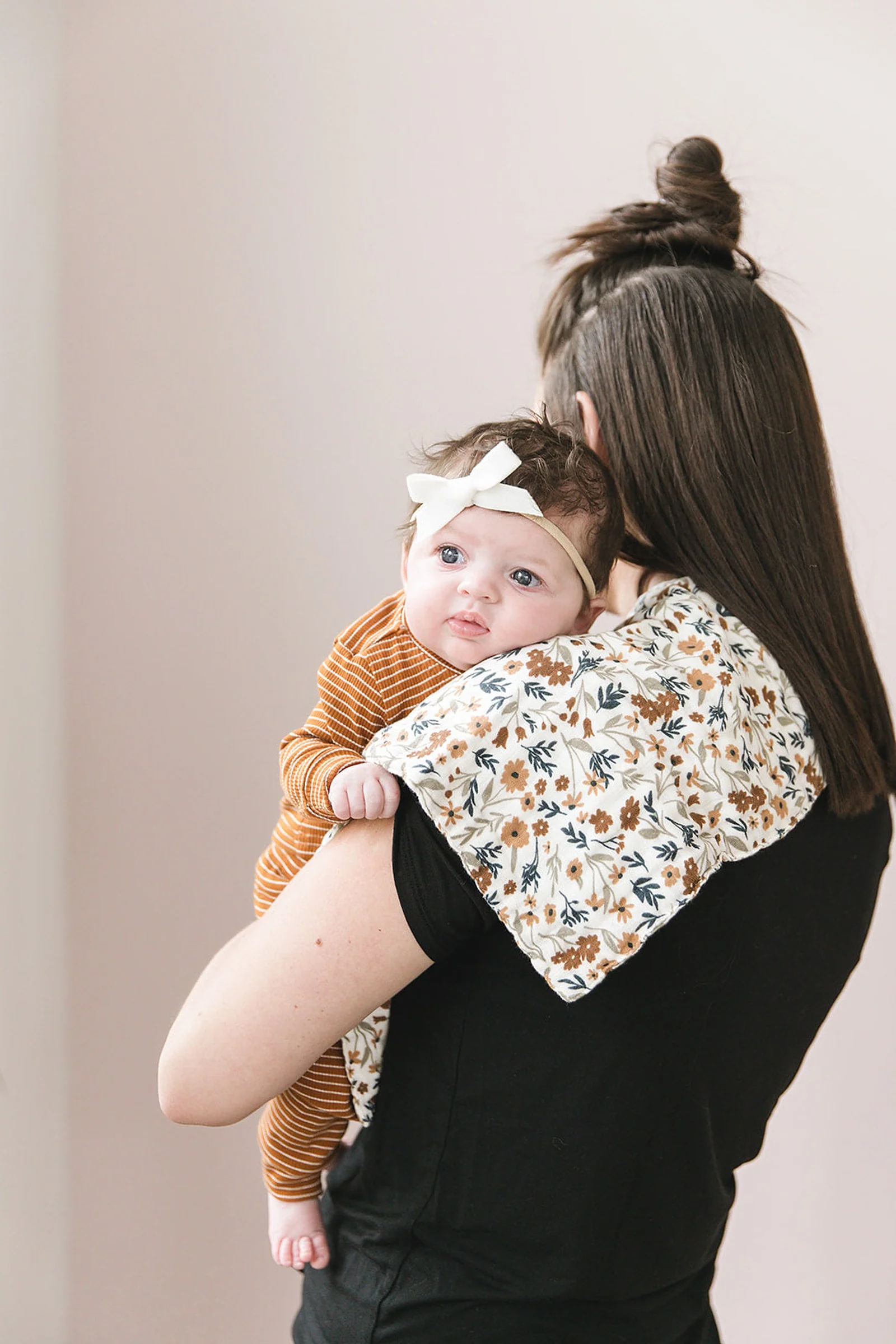 Mebie Baby Harvest Floral Muslin Burp Cloth, 100% Cotton, Baby Essentials - Image 4