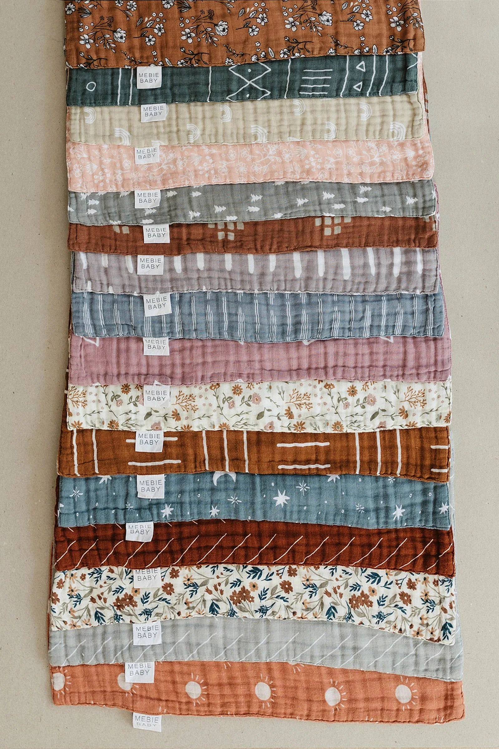 Mebie Baby Chestnut Textile Muslin Burp Cloth, 100% Cotton, Baby Essentials - Image 4