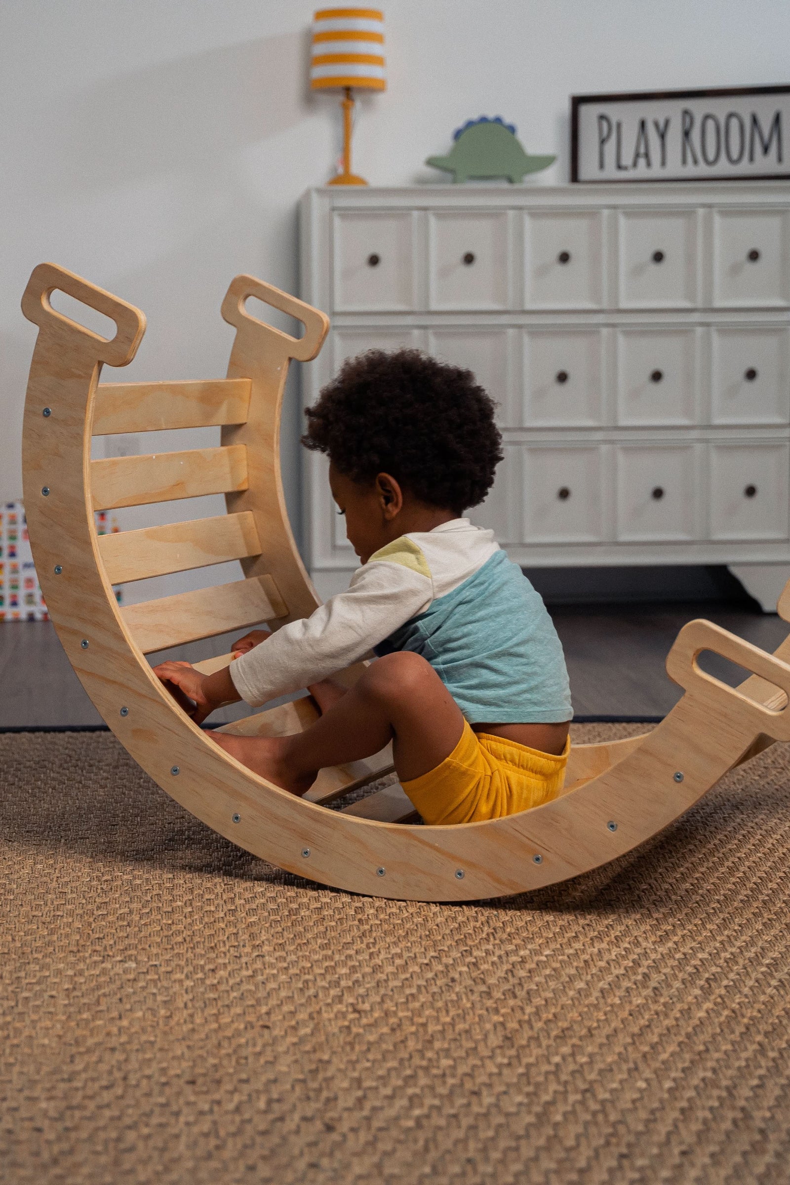 Hazel Baby & Toddler Gym, Pikler Triangle, Slide & Rocker Playset - Image 10