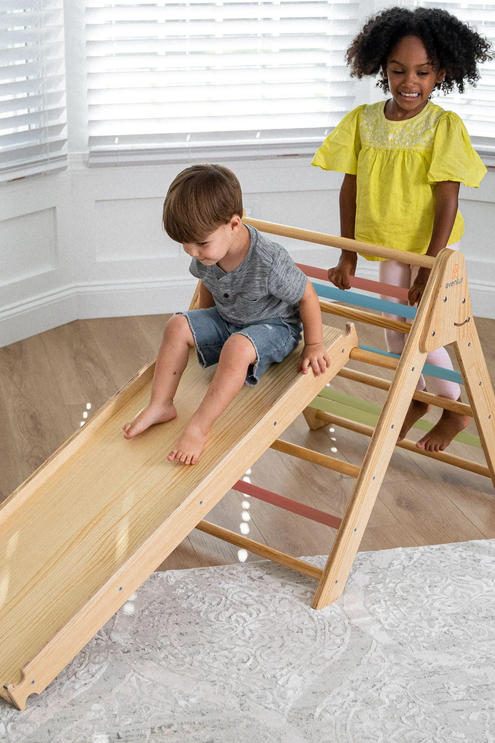 Hazel Baby & Toddler Gym, Pikler Triangle, Slide & Rocker Playset - Image 12